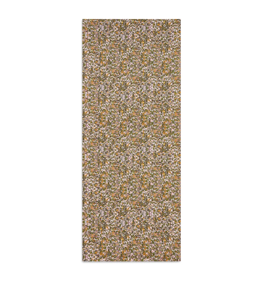 Linen Marble Tablecloth (165cm x 380cm) GREEN, PINK, ORANGE Image 1