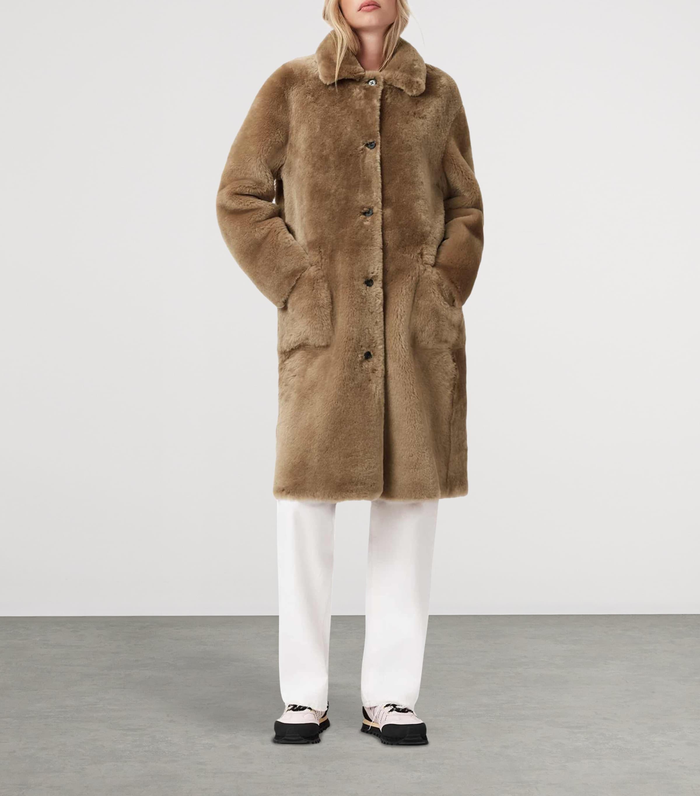 Shearling Reversible Serra Coat CONKER BROWN Image 3