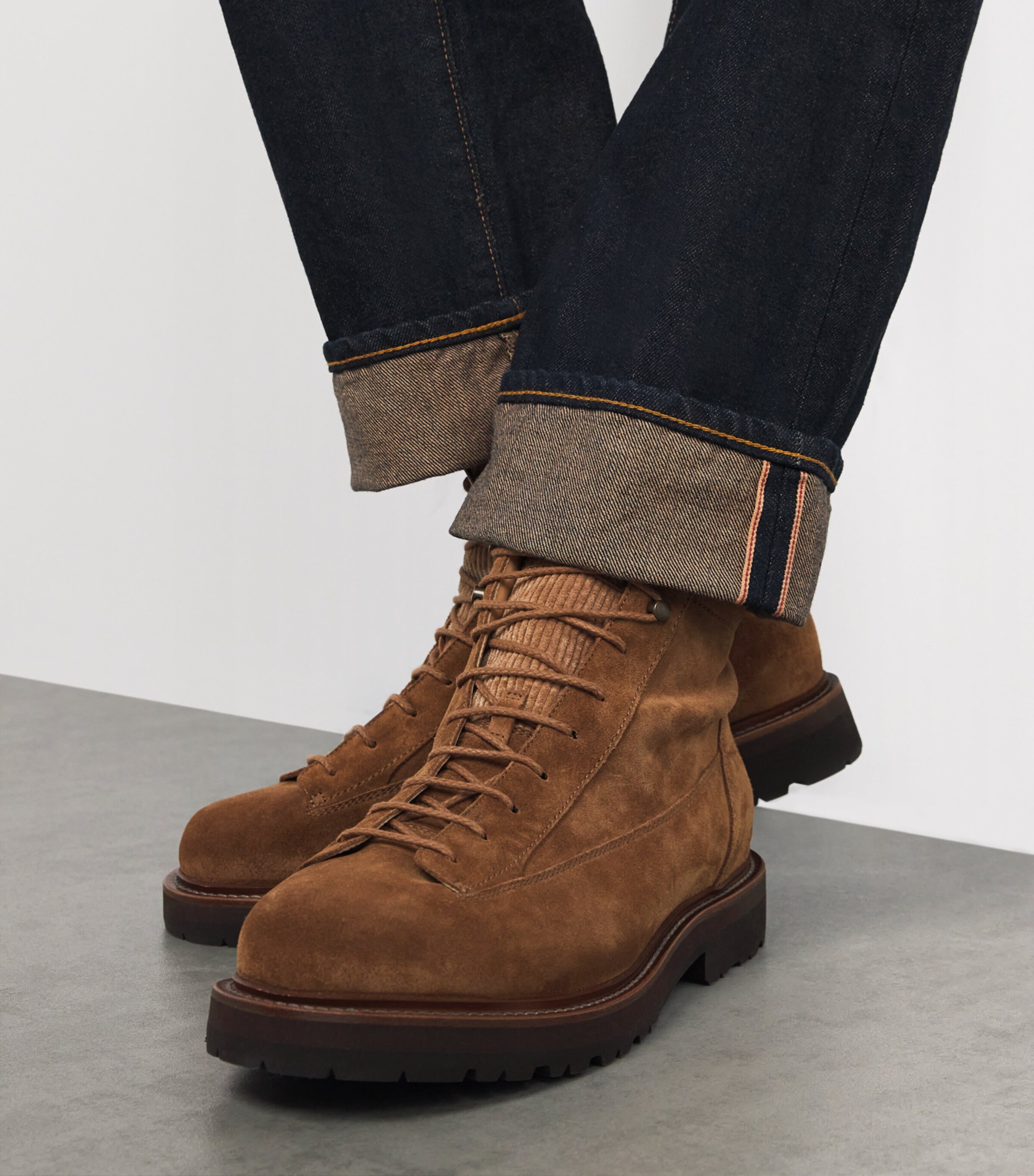 Double RL Selvedge Once-Washed Straight Jeans BLUE Image 6