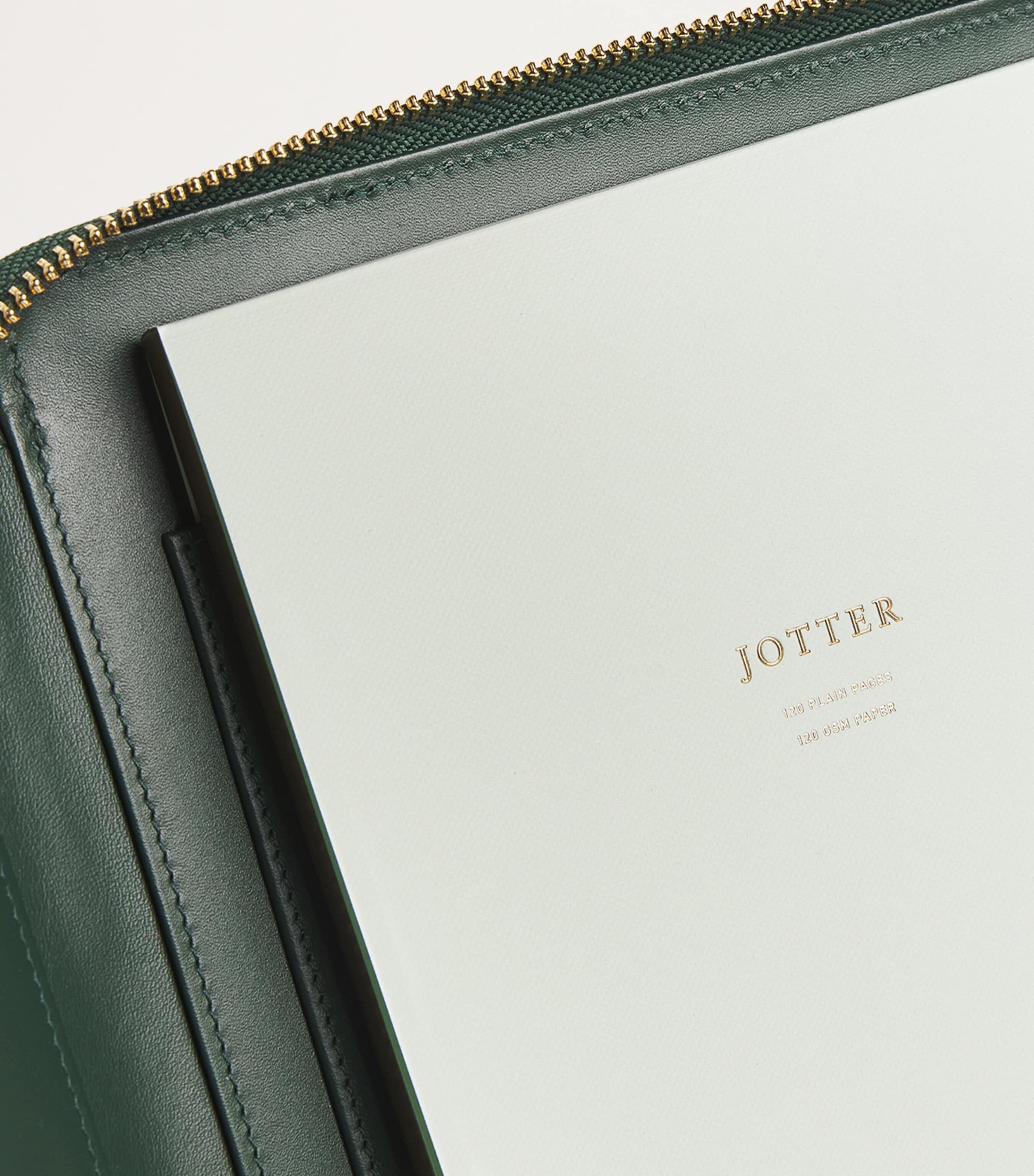 Harrods Leather Writing Folder Green Image 4