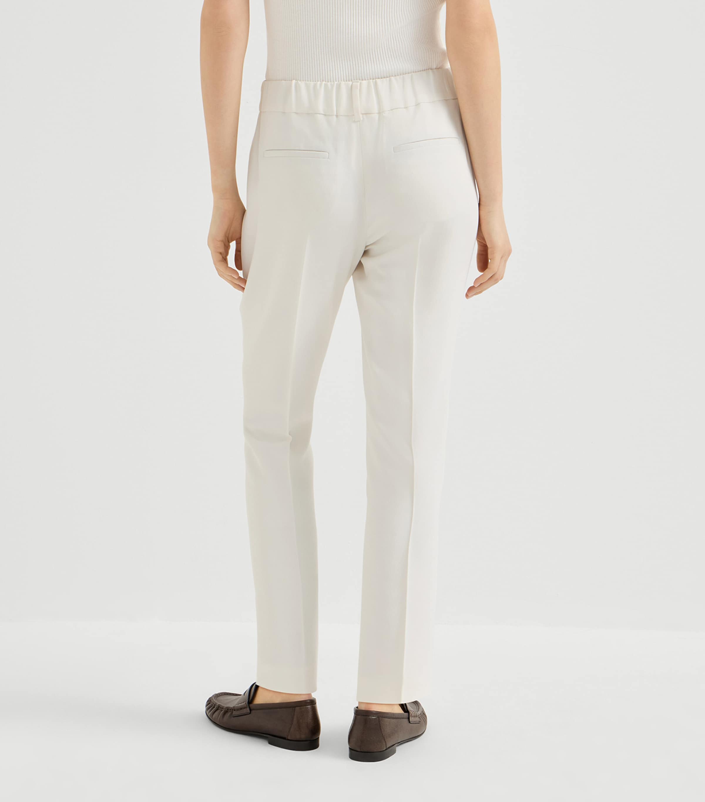 Brunello Cucinelli Womens Crepe Cady Slim Trousers Image 5
