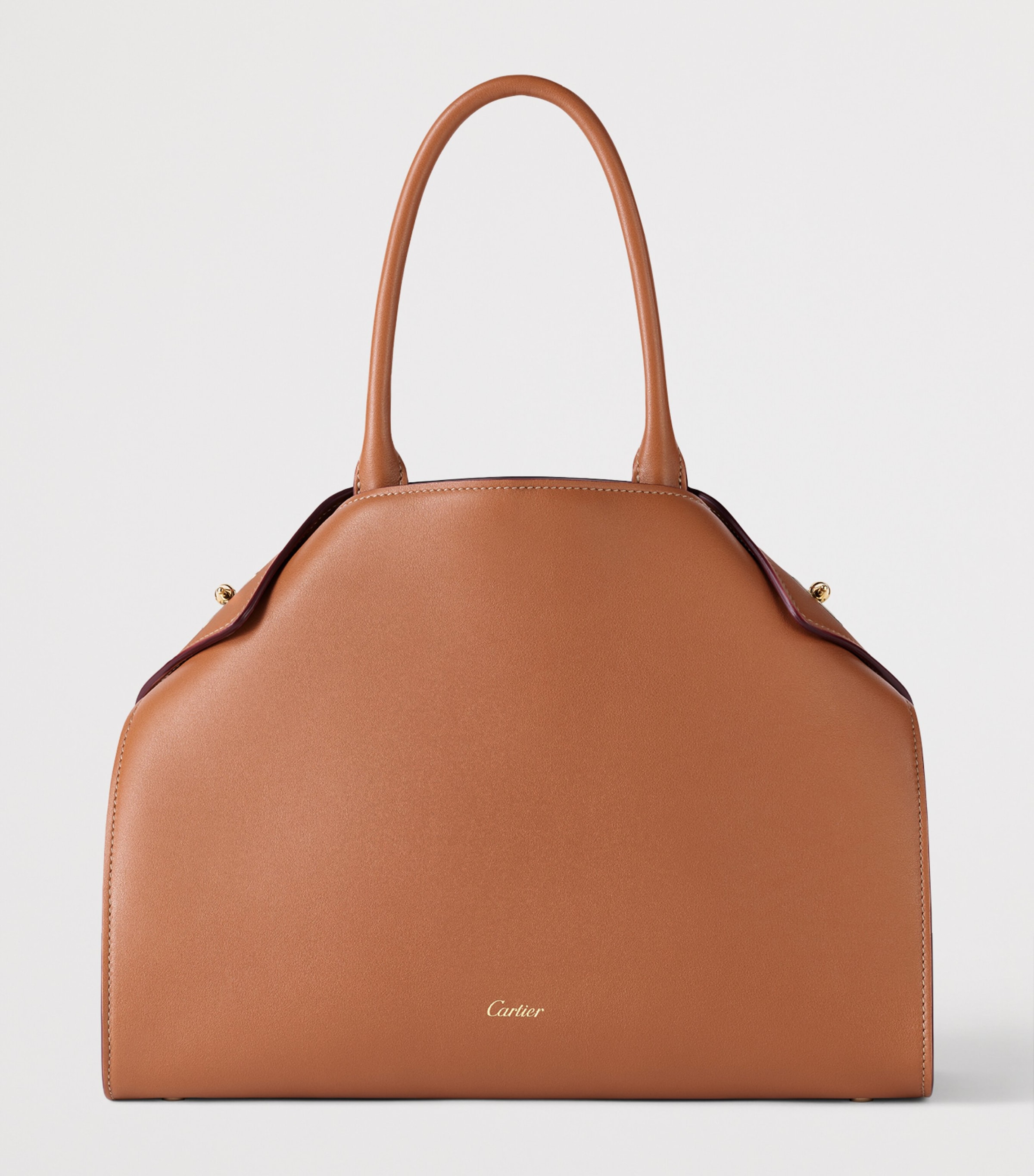Cartier Womens Small Leather Clash Tote Bag Brown Image 2