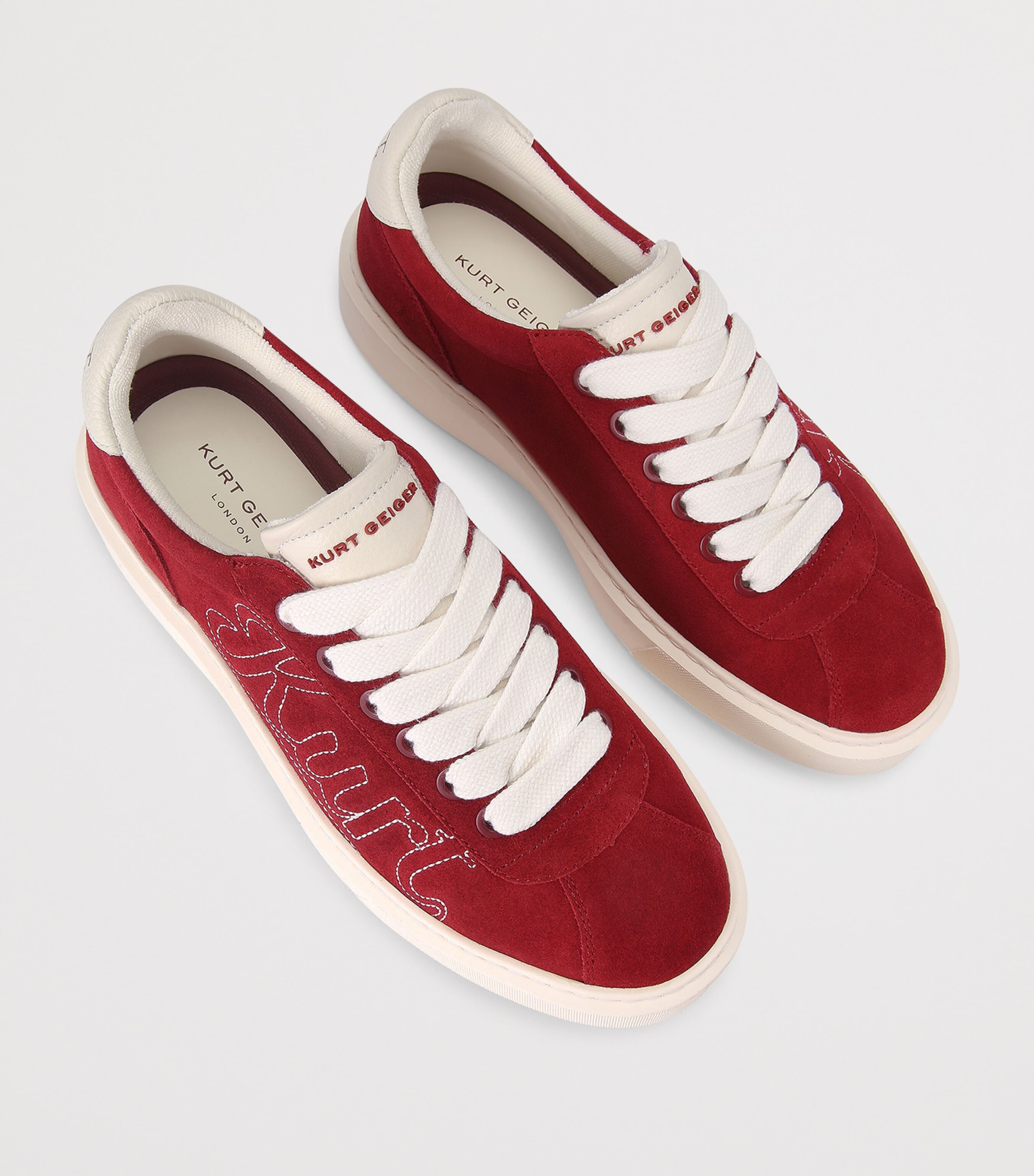 Kurt Geiger London Suede Albion Retro Sneakers Red Image 4