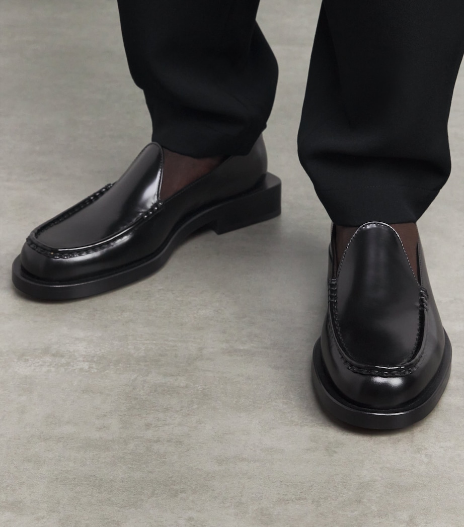 Leather Loafers 990-BLACK Image 2