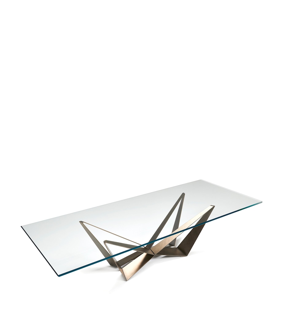 Steel and Glass Skorpio Dining Table BRUSHED BRONZE Image 2