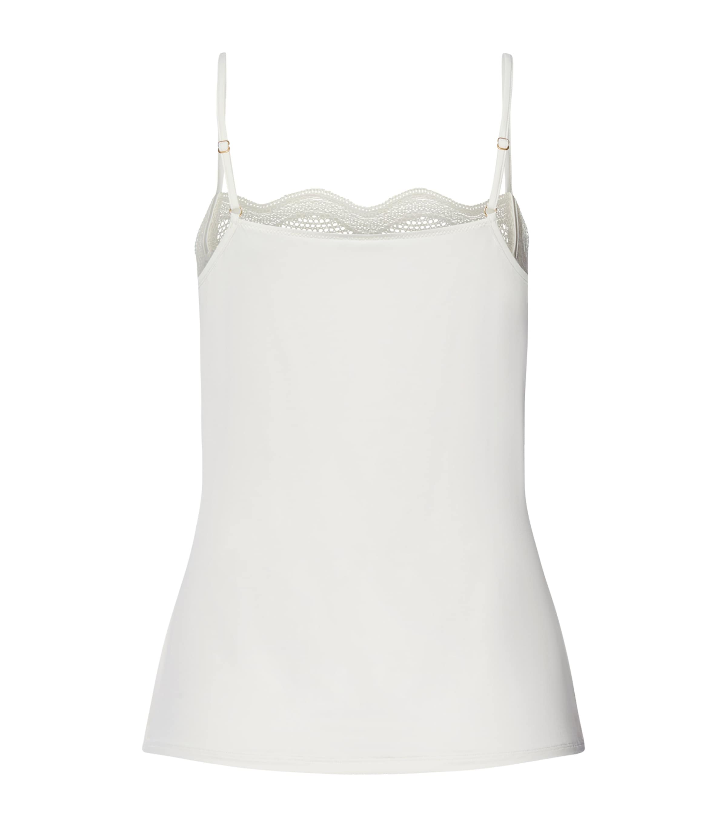 Hanro Womens Square-Neck Cira Pyjama Top Off White Image 5