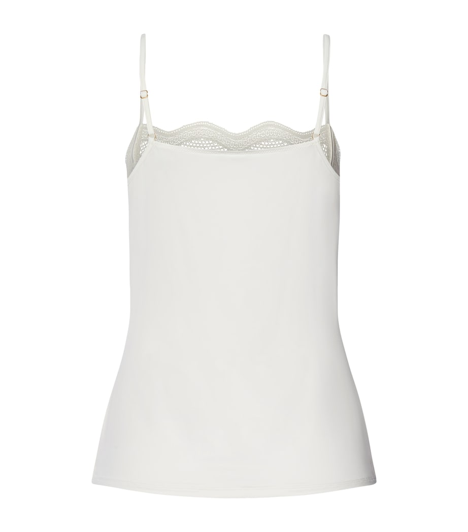 Hanro Womens Square-Neck Cira Pyjama Top Off White Image 5