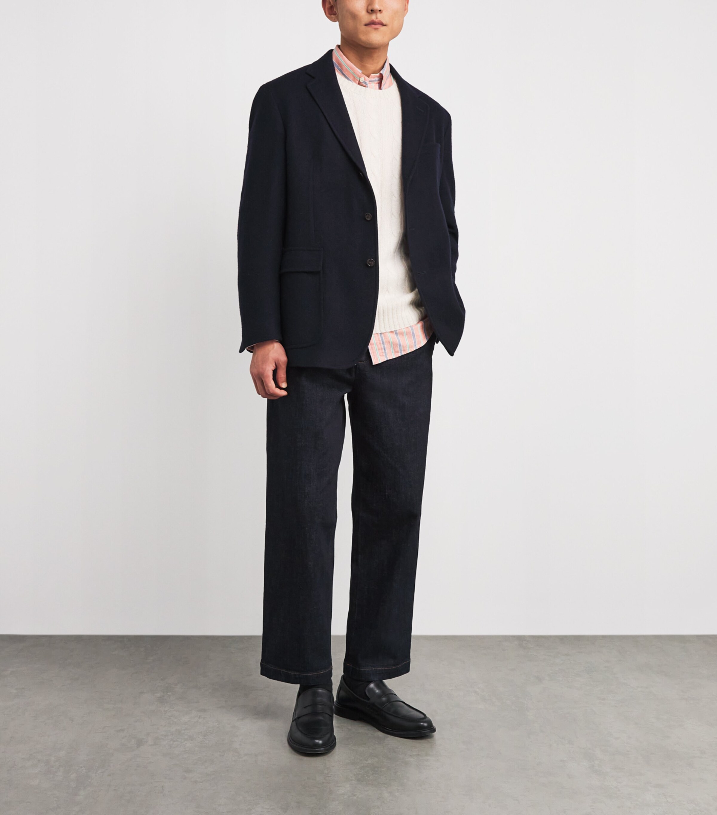 Cashmere Polo Tailored Fit Blazer NAVY Image 2