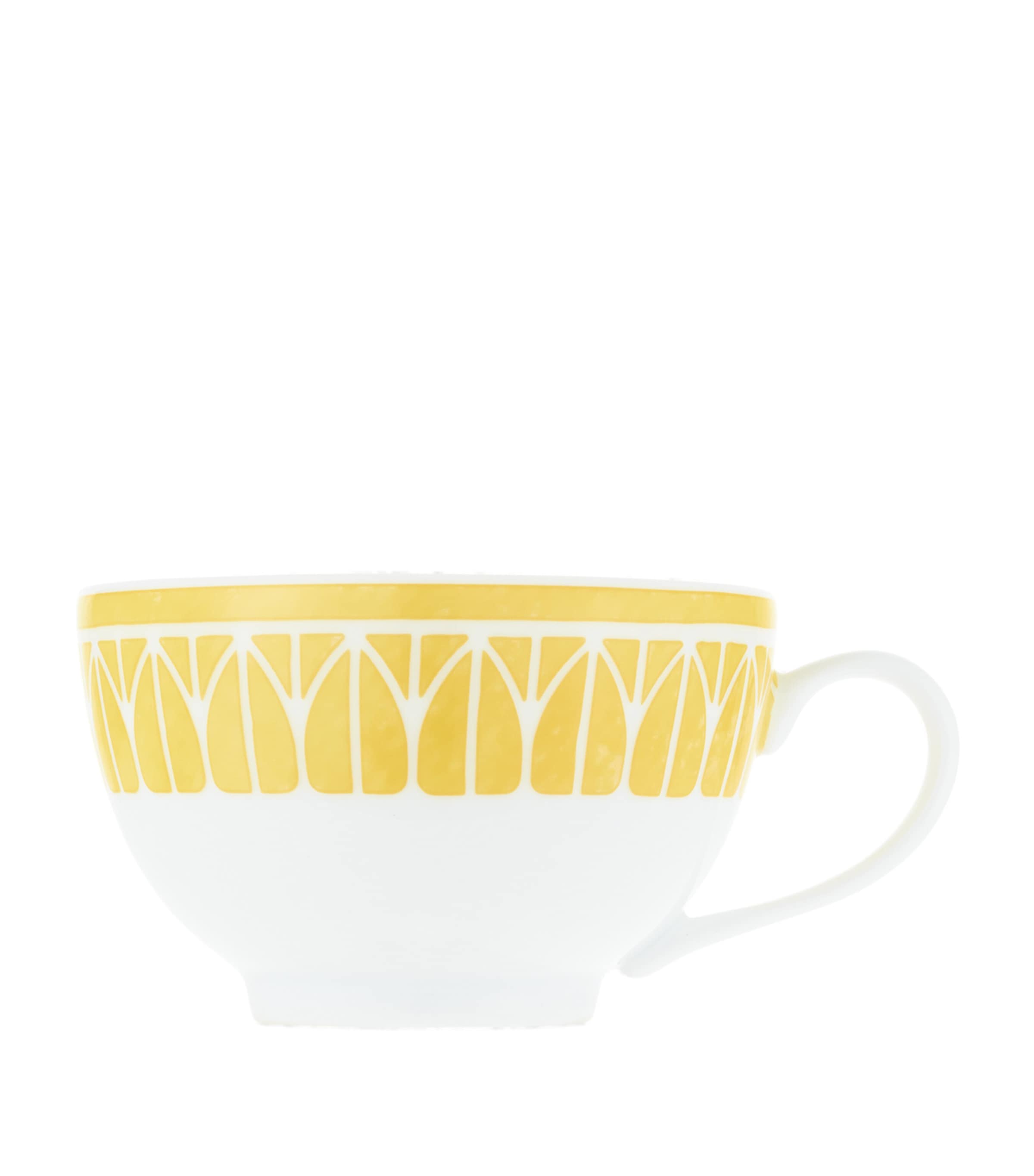 Christofle Porcelain Malmaison Riviera Teacup and Saucer White/yellow Image 5