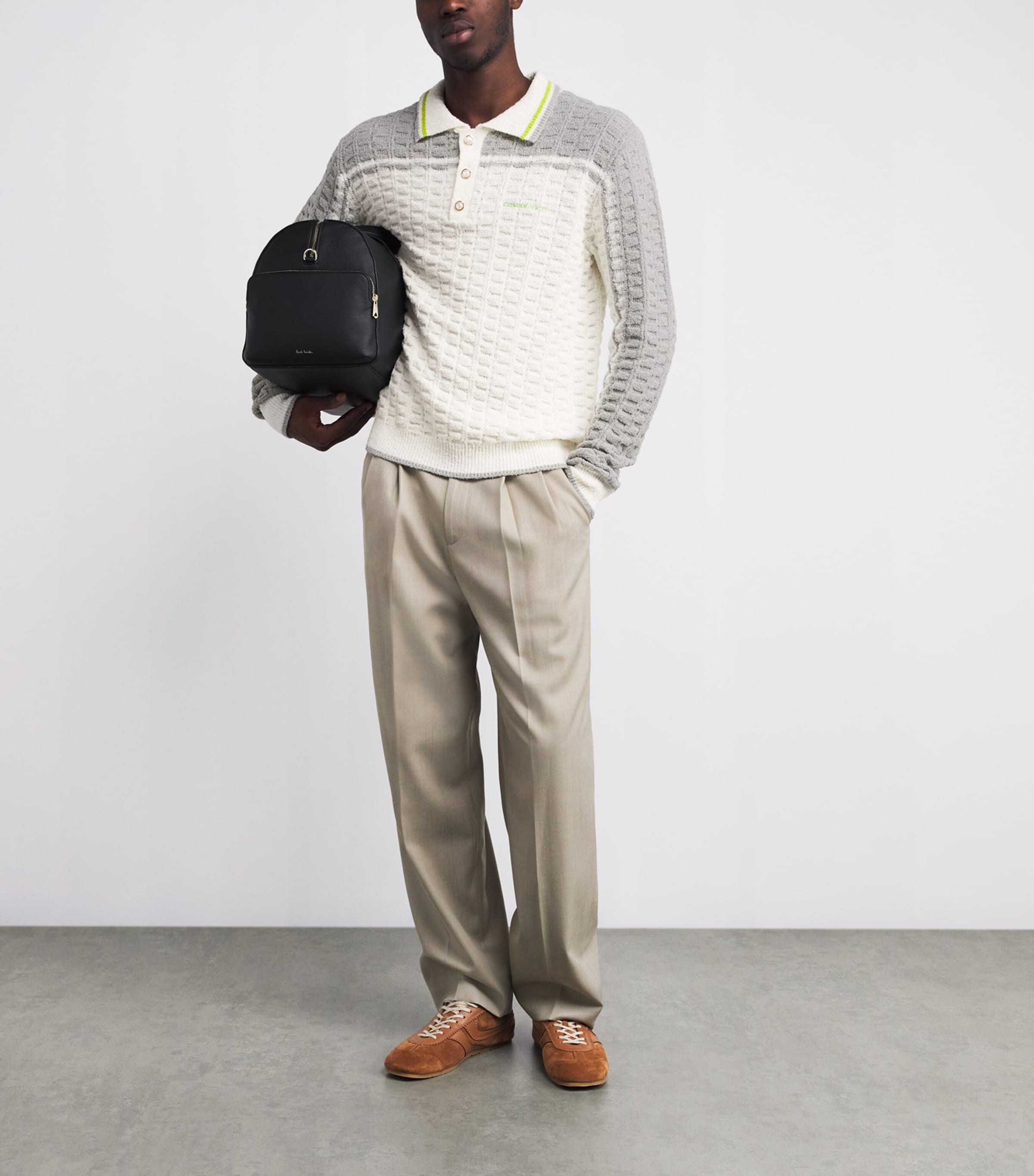 Cotton-Blend Bouclé Polo Shirt WHITE Image 2