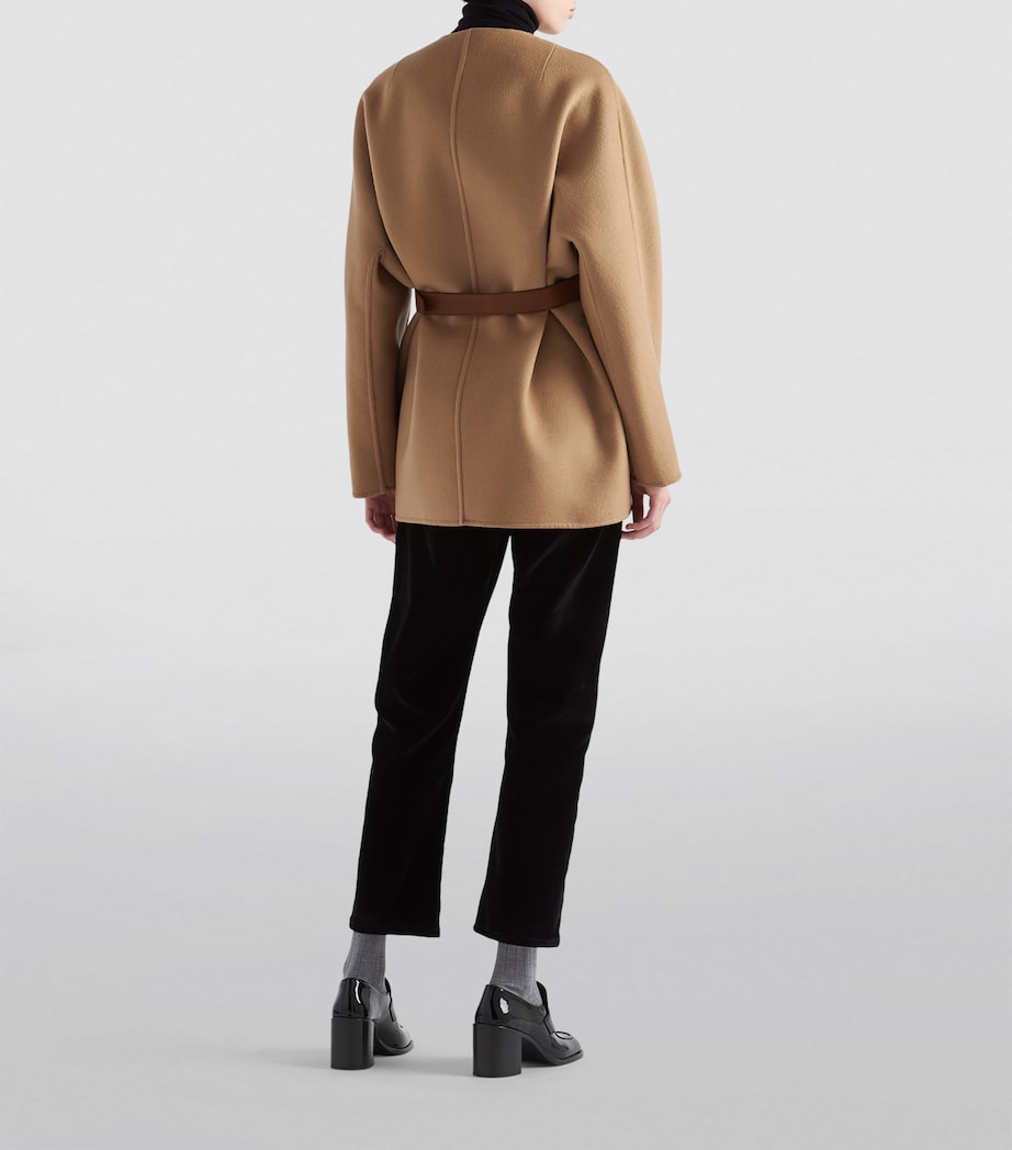 Wool-Silk Belted Coat F0824 Image 4