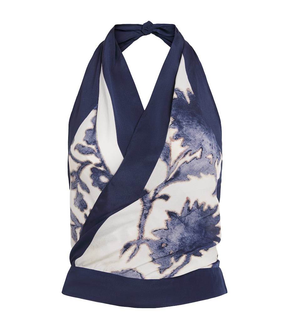 SIR. Womens Printed Philippa Scarf Crop Top Eira Midnight Image 1