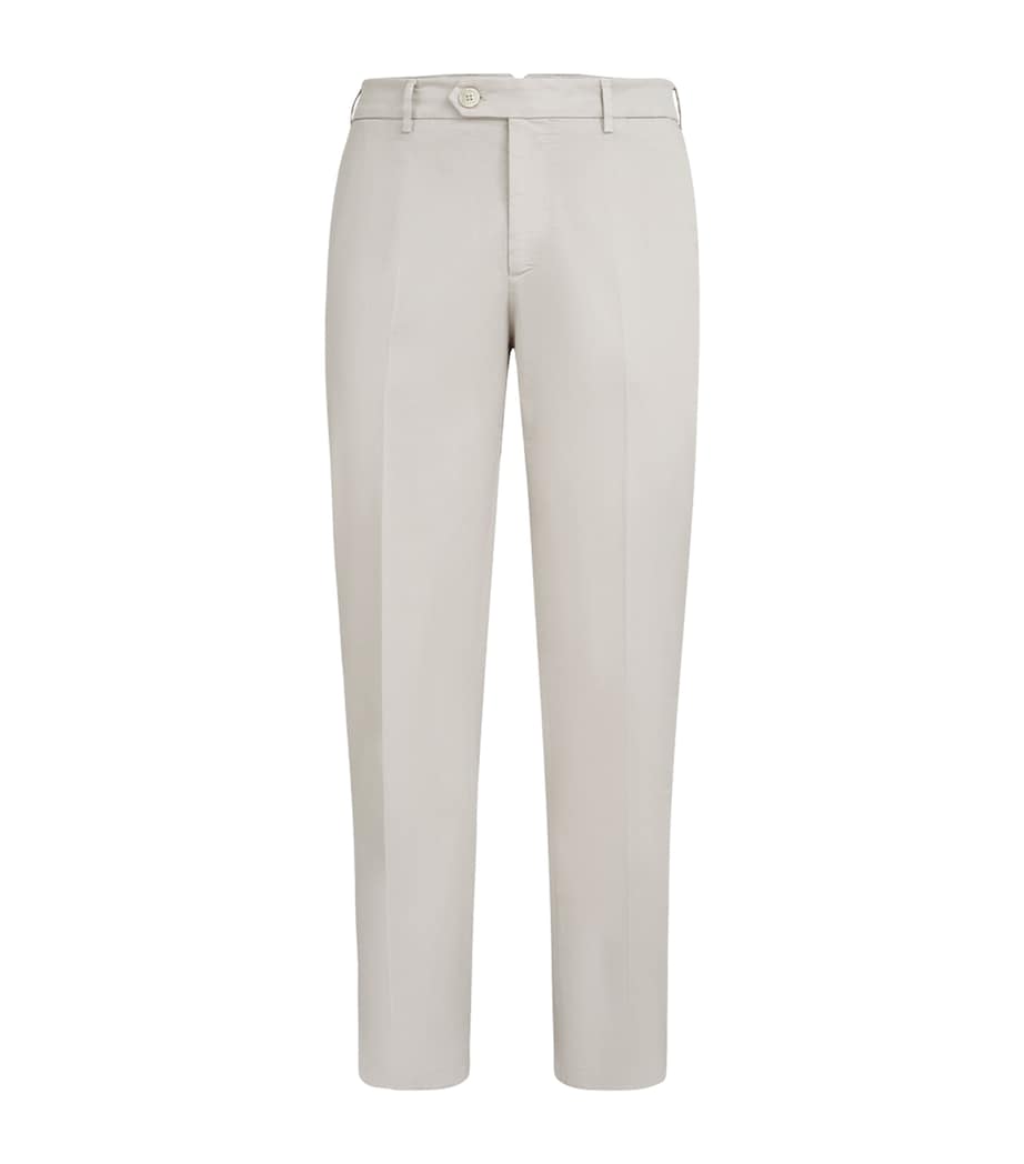 Brunello Cucinelli Mens Stretch-Cotton Garment-Dyed Trousers Image 1