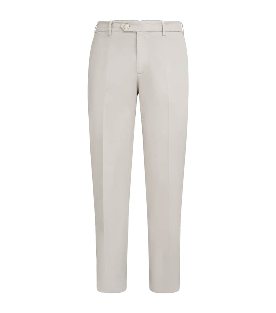 Brunello Cucinelli Stretch-Cotton Garment-Dyed Trousers