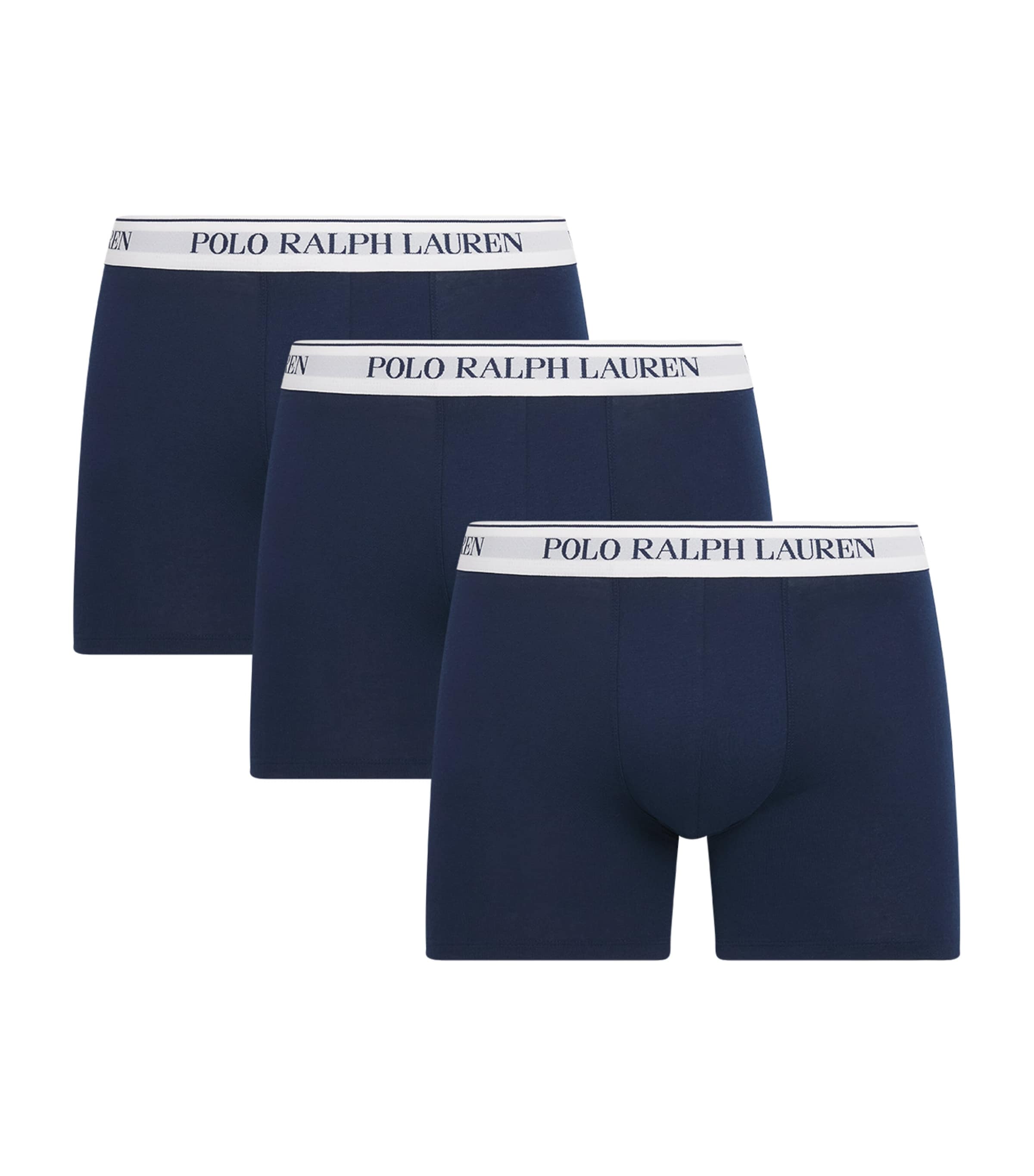 Polo Ralph Lauren Mens Stretch-Cotton Logo Boxers (Pack of 3) Nvy Wht/nvy Wht/nvy Image 1