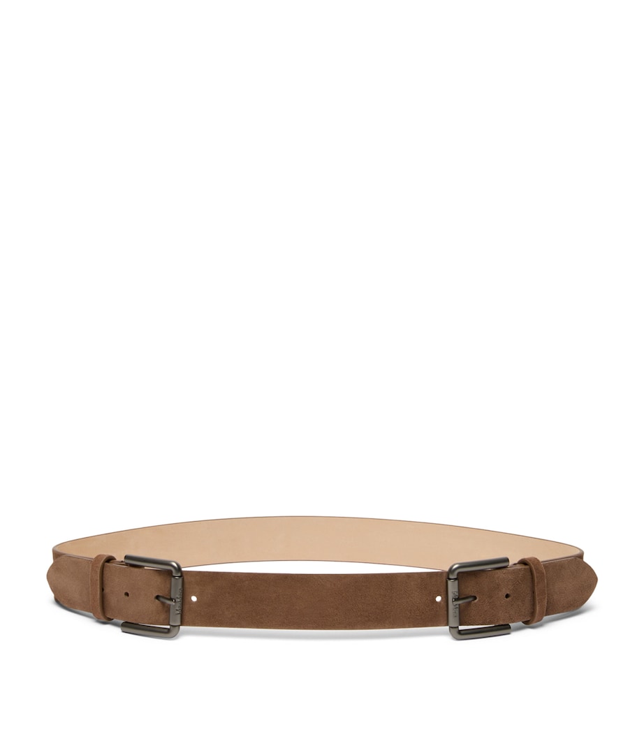 Max Mara Suede Double-Buckle Belt Hazelnut Brown Image 1