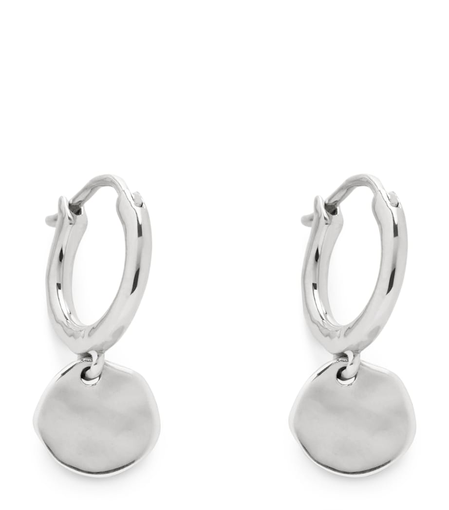 Monica Vinader Mini Sterling Silver MV Siren Muse Disc Huggie Earrings Sterling Silver Image 1