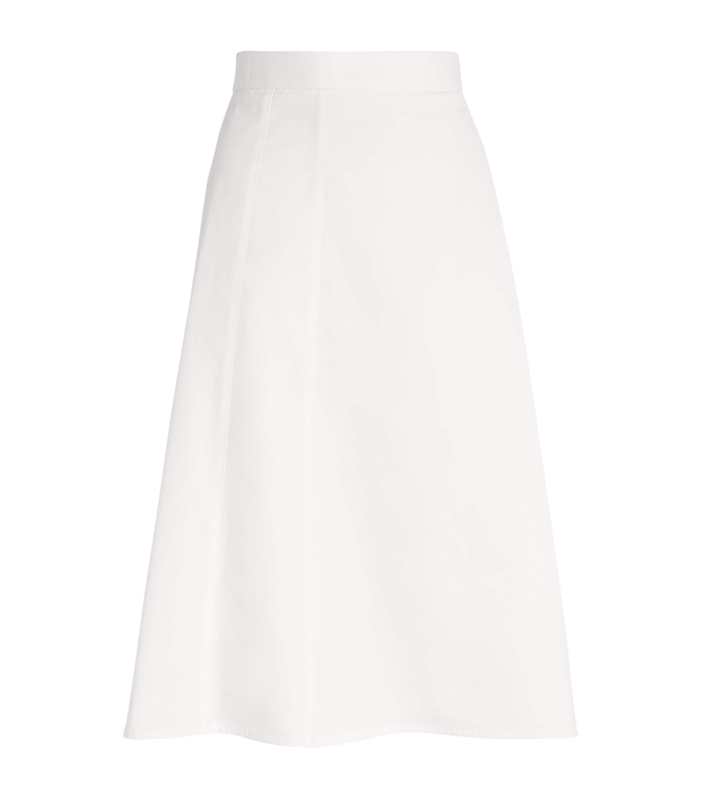 Thom Browne A-line Cotton Midi Skirt In White