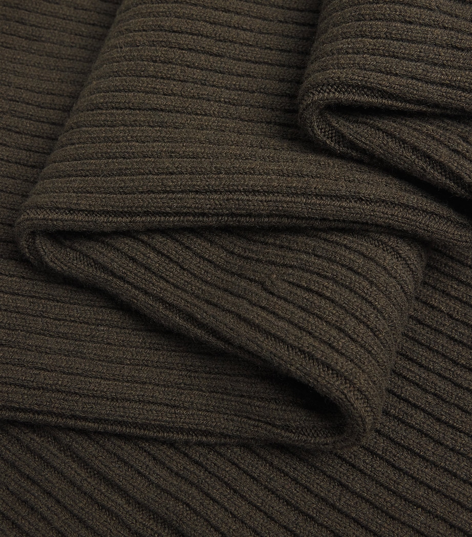 Virgin Wool-Blend Midi Skirt MOSS GREEN Image 5