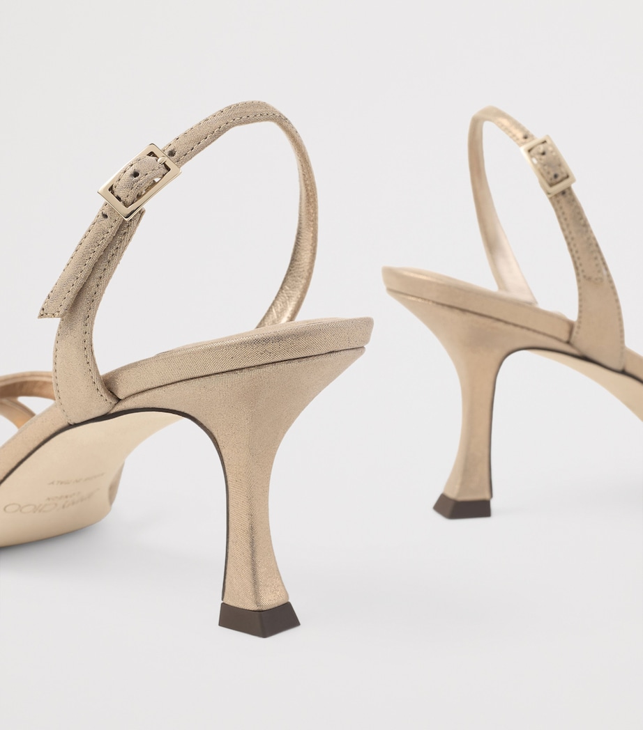 Elsy 70 Metallic Leather Sandals GOLD Image 3