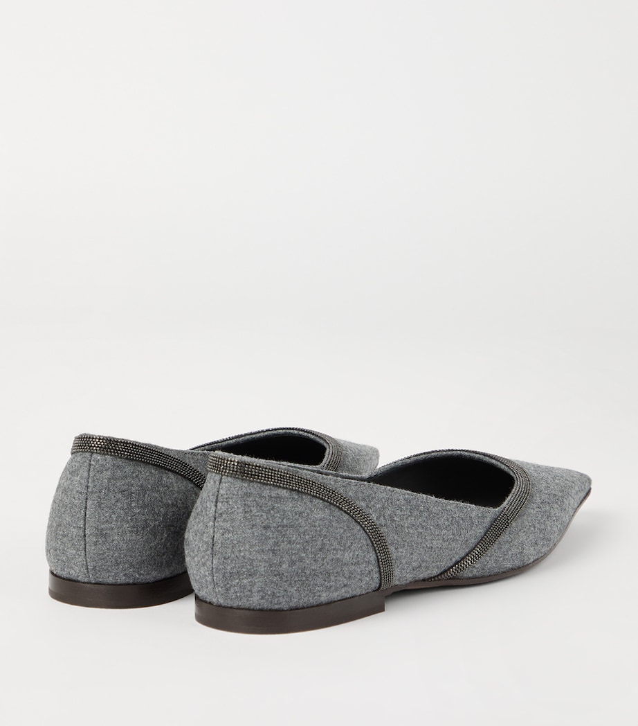 Virgin Wool Water-Resistant Ballet Flats C003 Image 4