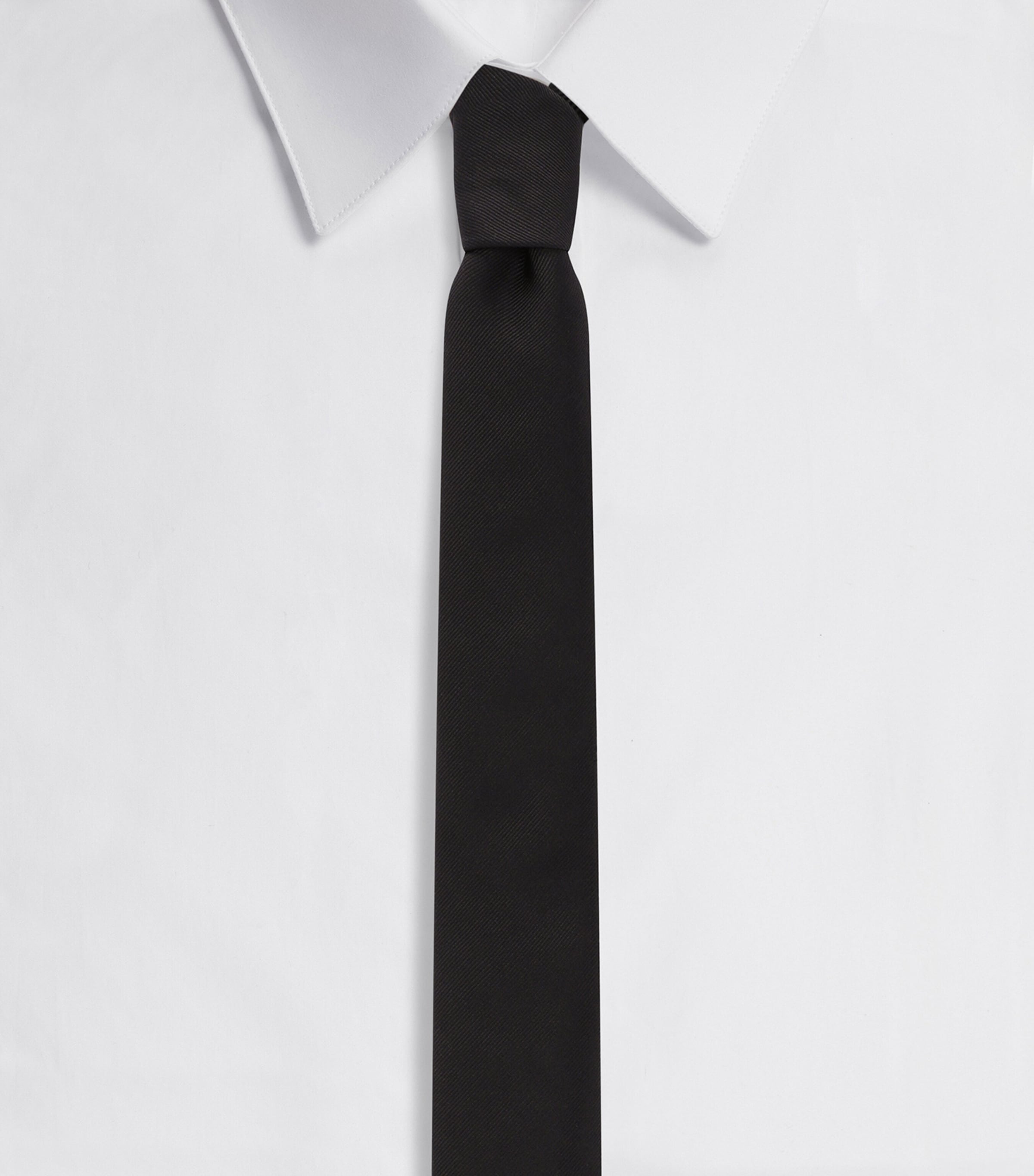 Silk Tie N0000-BLACK Image 4