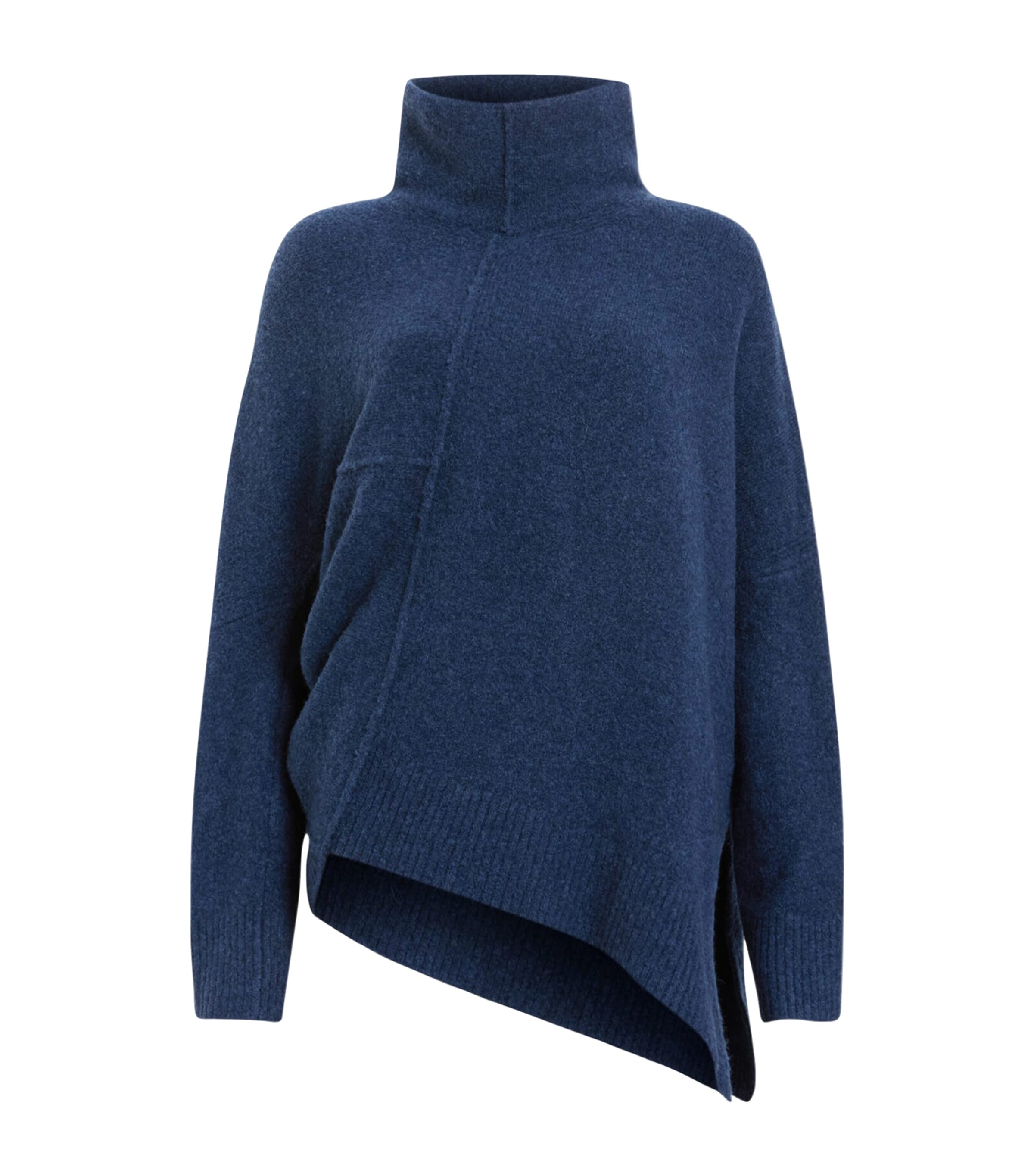 Shop Allsaints Lock Rollneck Sweater In Blue