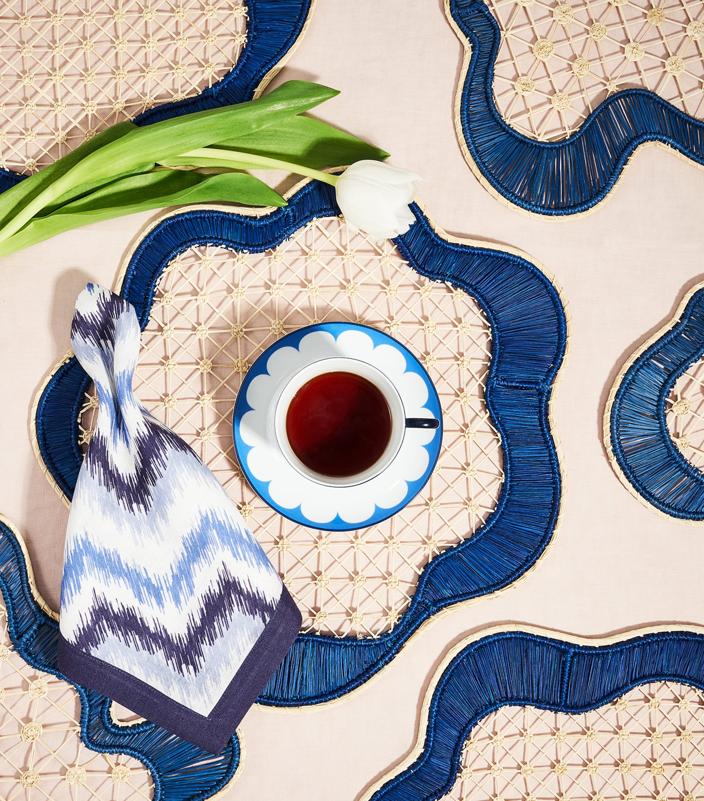 Round Baru Placemat (Set of 2) BLUE NAVY Image 6