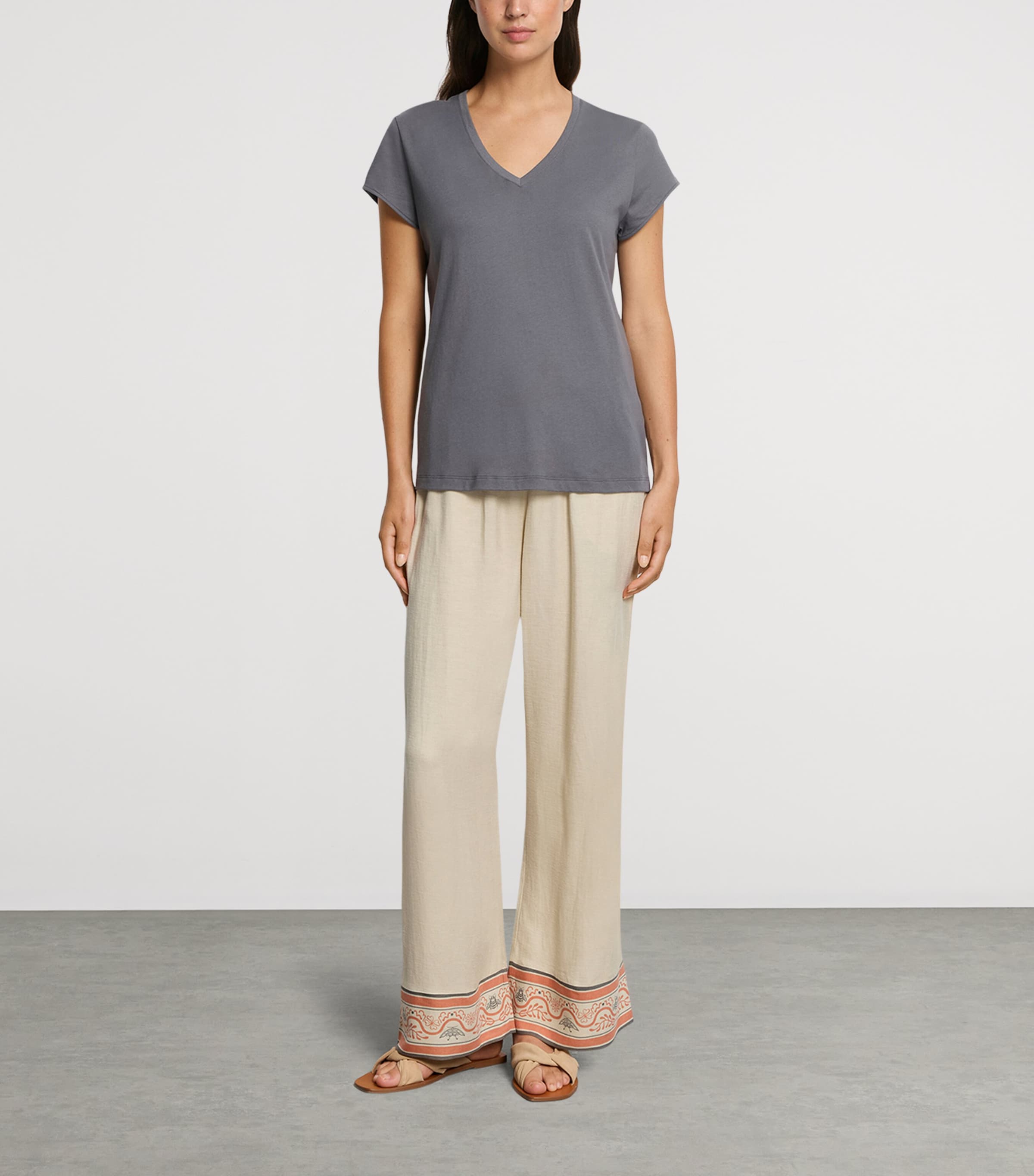 Hanro Womens Organic Cotton Natural T-Shirt Mercury Image 4
