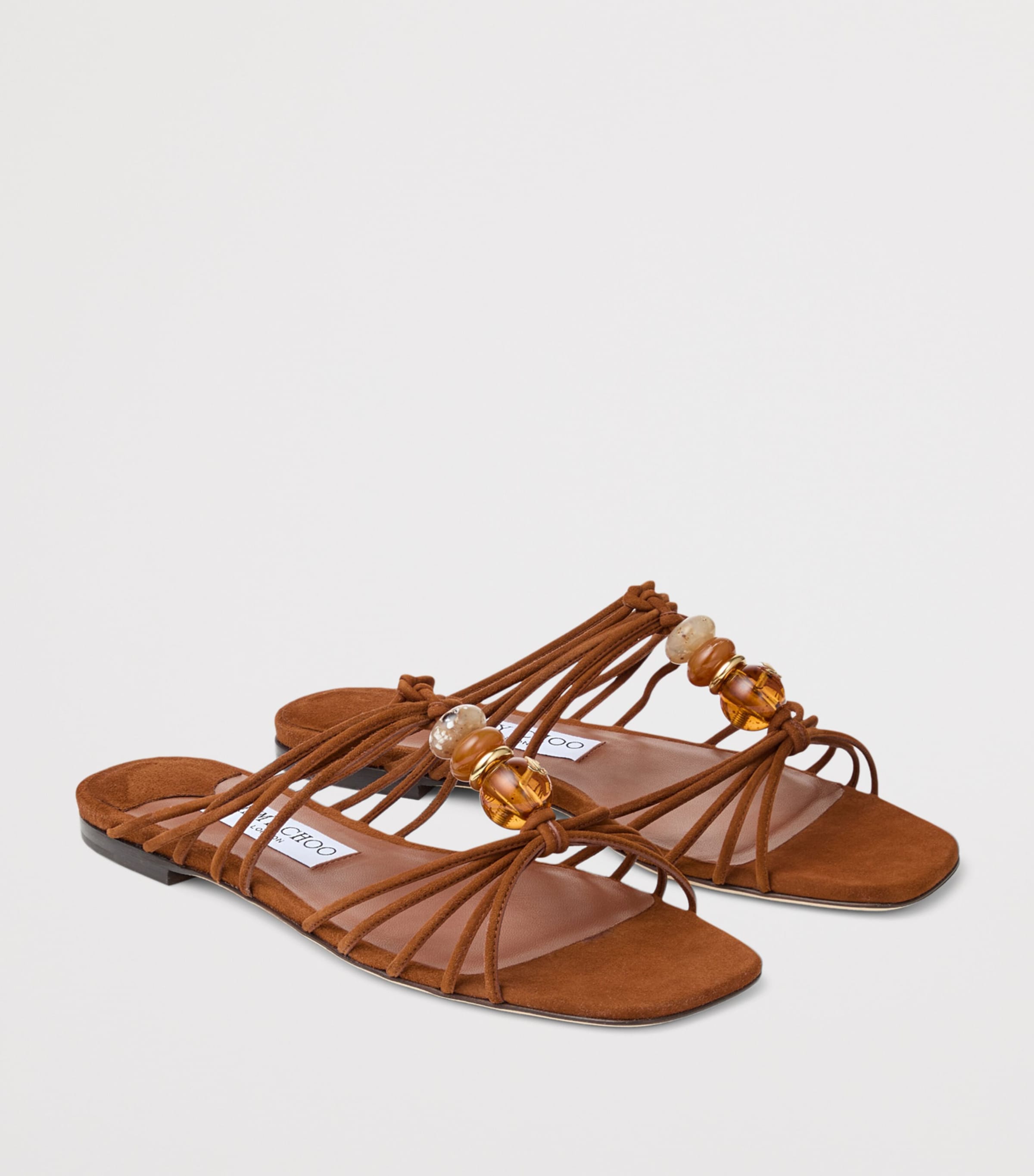 Jimmy Choo Lova Leather Flat Mules Tan Mix Image 2