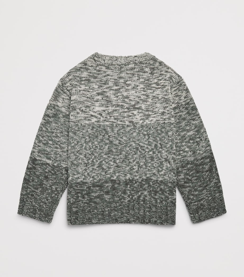 Emporio Armani Kids Mens Virgin Wool-Blend Logo Sweater (4-16 Years) Shaded Green Image 2