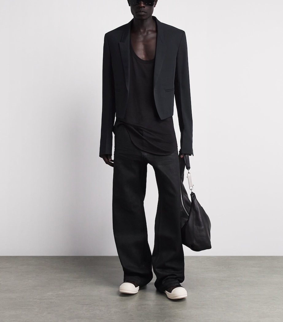 Rick Owens Mens Virgin Wool Alice Blazer Black Image 2