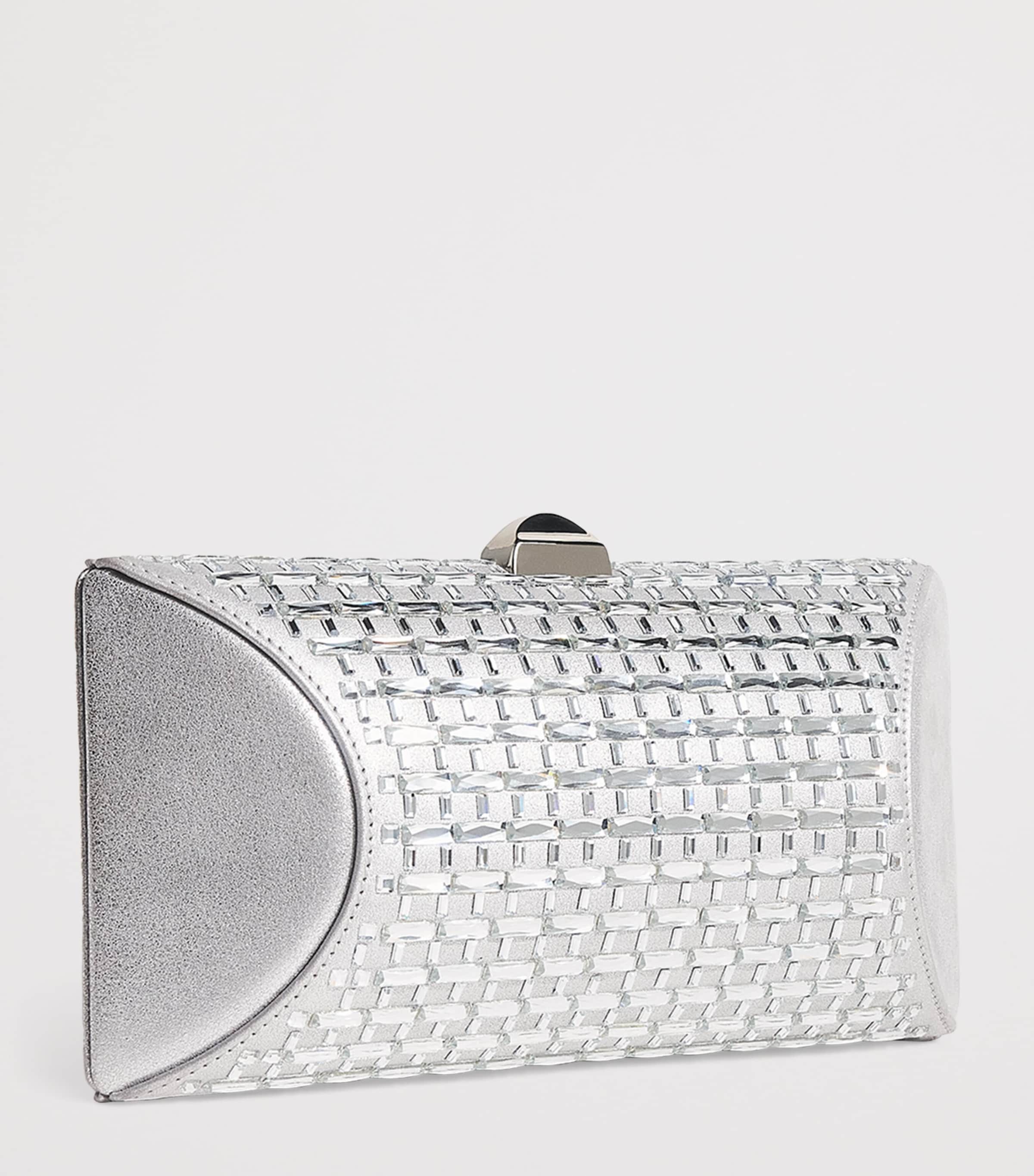 Satin Embellished Tube Plus Clutch Bag 0099 SILVER Image 3