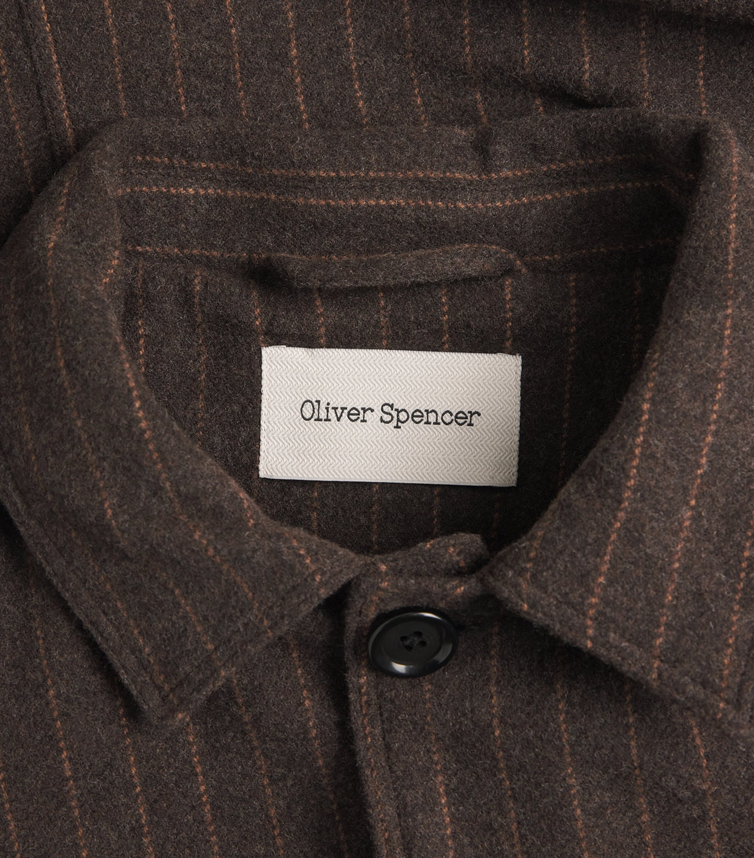 Wool-Blend Stripe Overshirt BROWN Image 5
