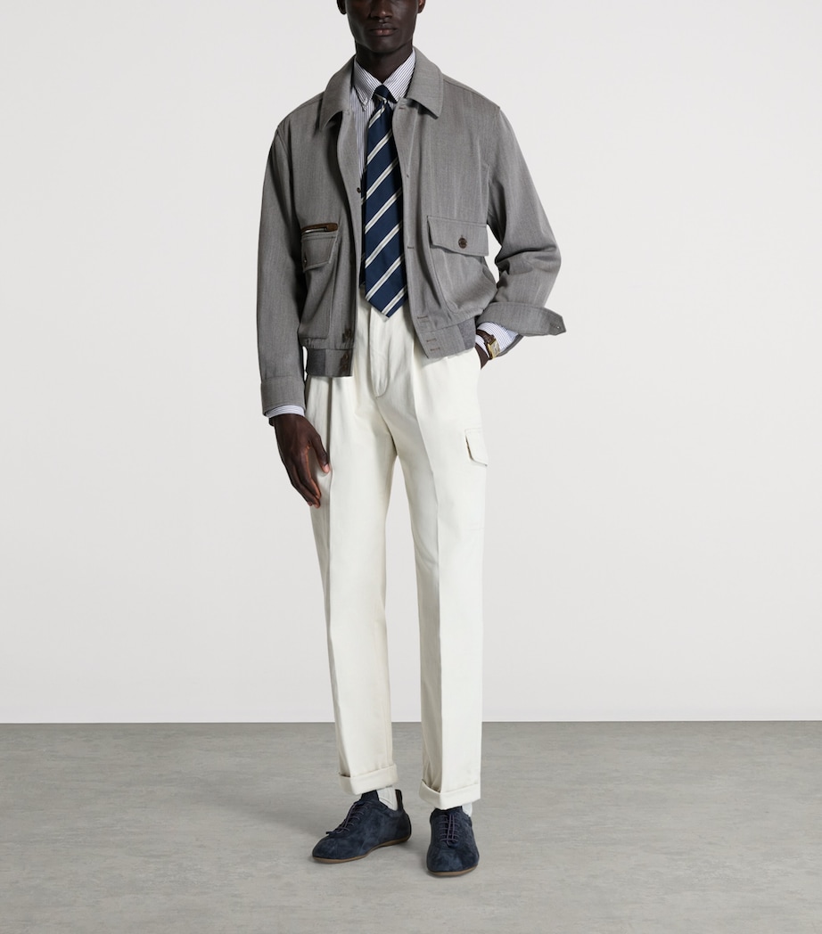 Wool Super 120s Bomber Jacket 256DRAB Image 2