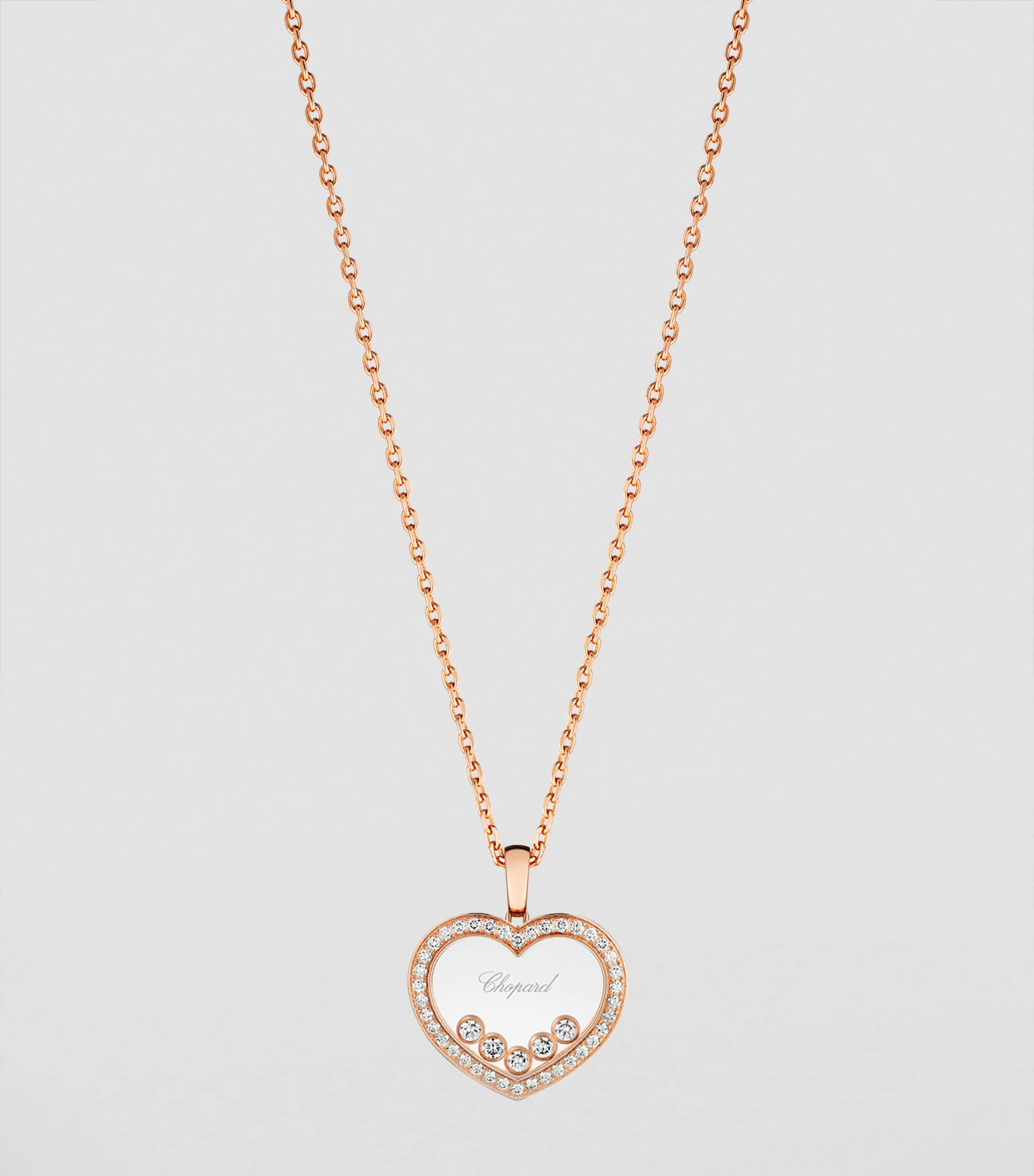 Rose Gold and Diamond Happy Diamonds Icons Pendant Necklace 18K ROSE GOLD Image 3