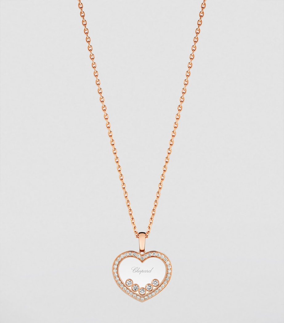 Rose Gold and Diamond Happy Diamonds Icons Pendant Necklace 18K ROSE GOLD Image 3