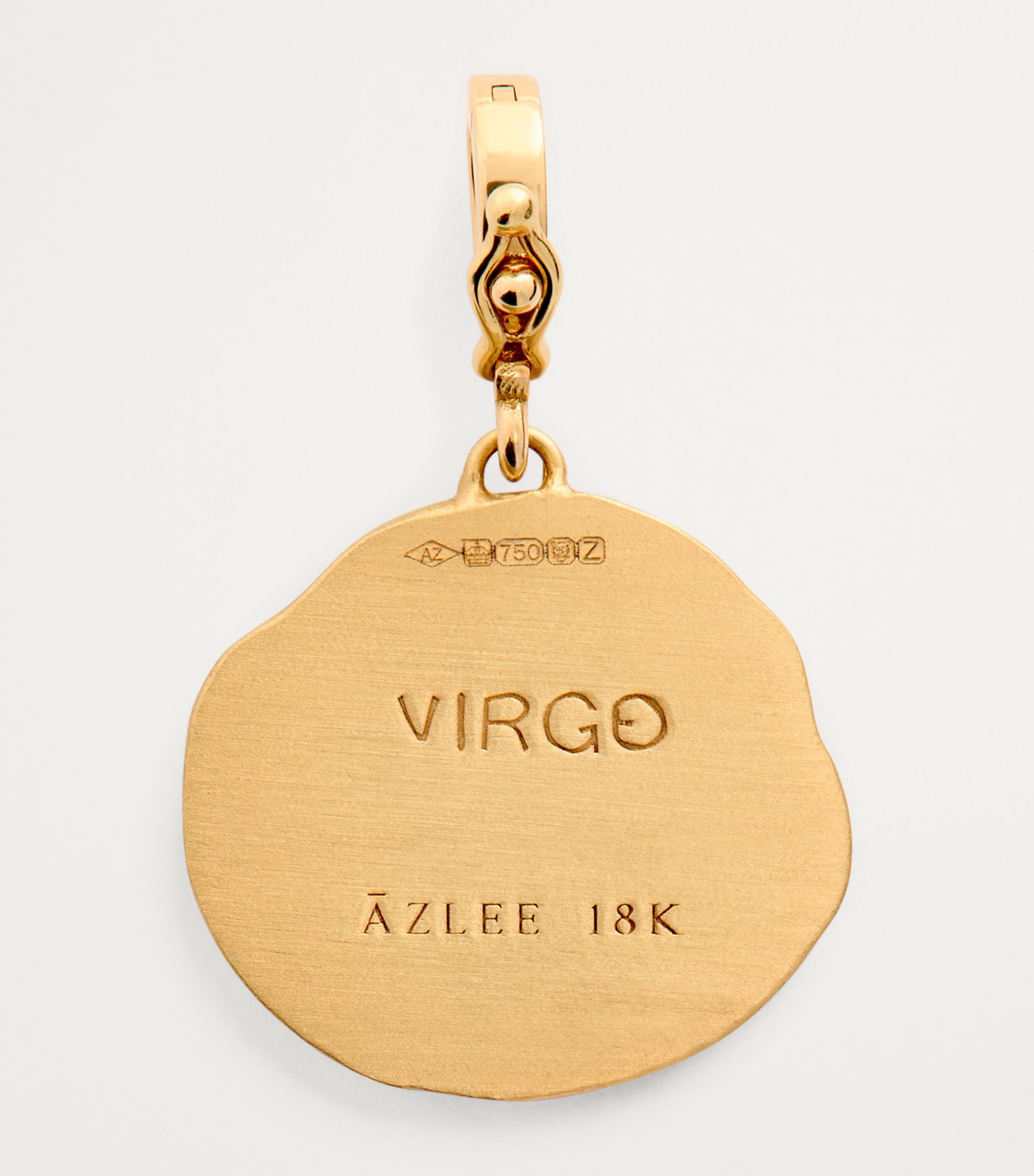 Small Yellow Gold and Diamond Virgo Coin Charm YELLOW GOLD Image 3