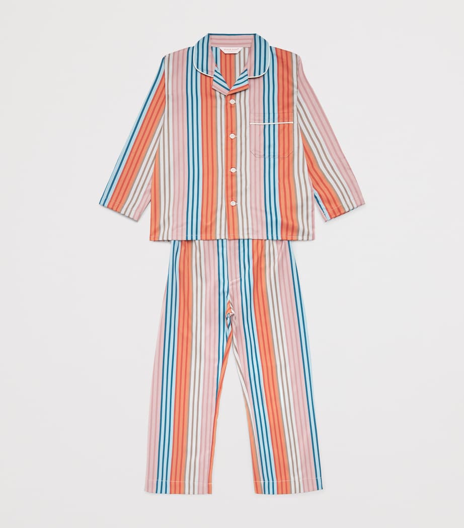 Derek Rose Kids Cotton Stripe Pyjama Set (3-16 Years) Multi Image 3