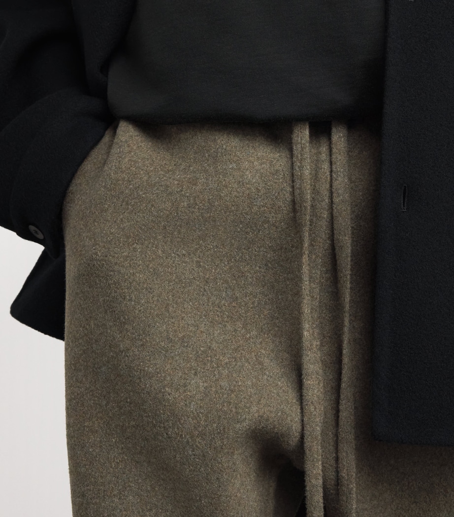 Fear Of God Mens Wool-Cashmere Flared Sweatpants Khaki Melange / Image 3
