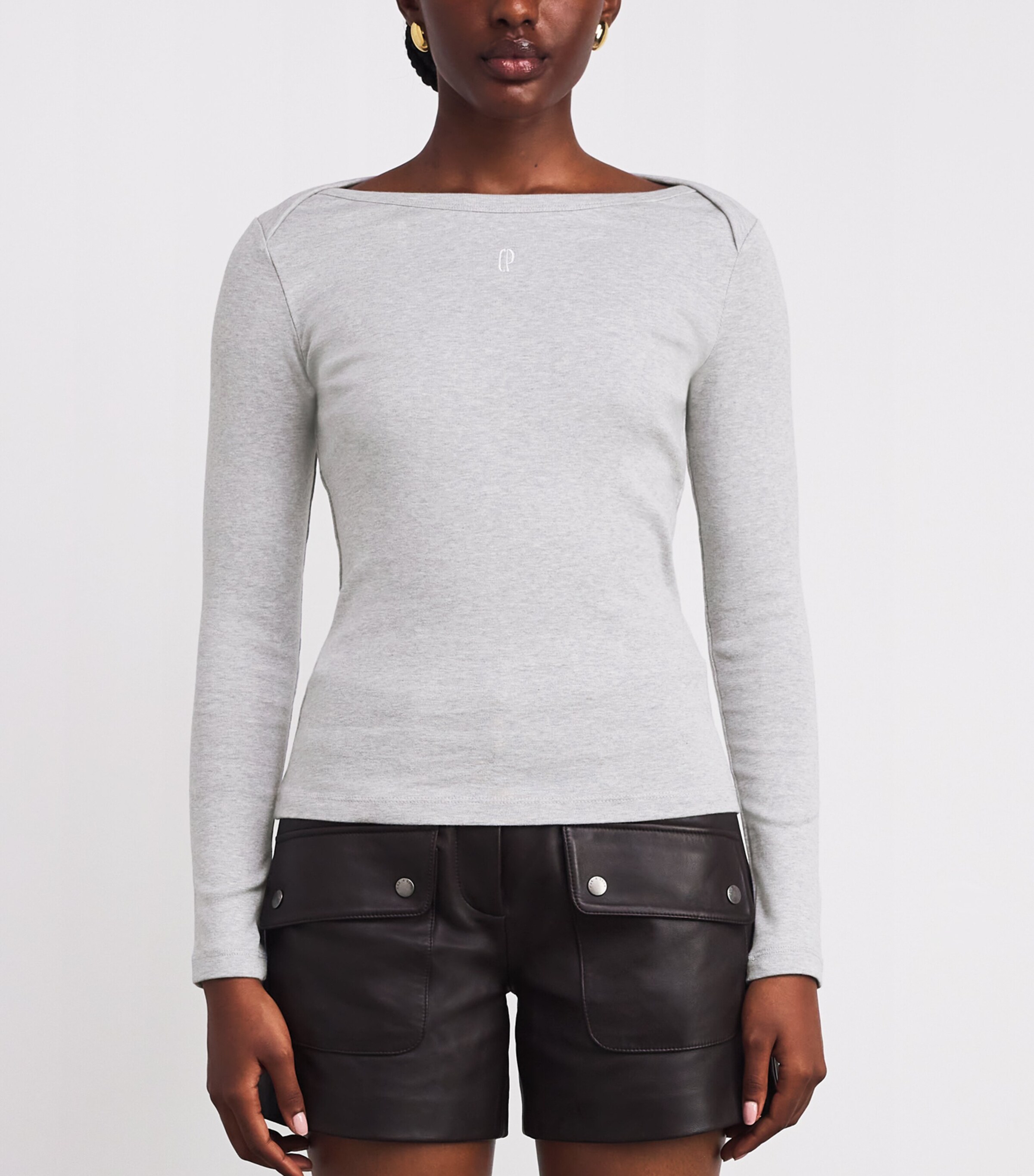 Cotton Long-Sleeve T-Shirt GRIS Image 3