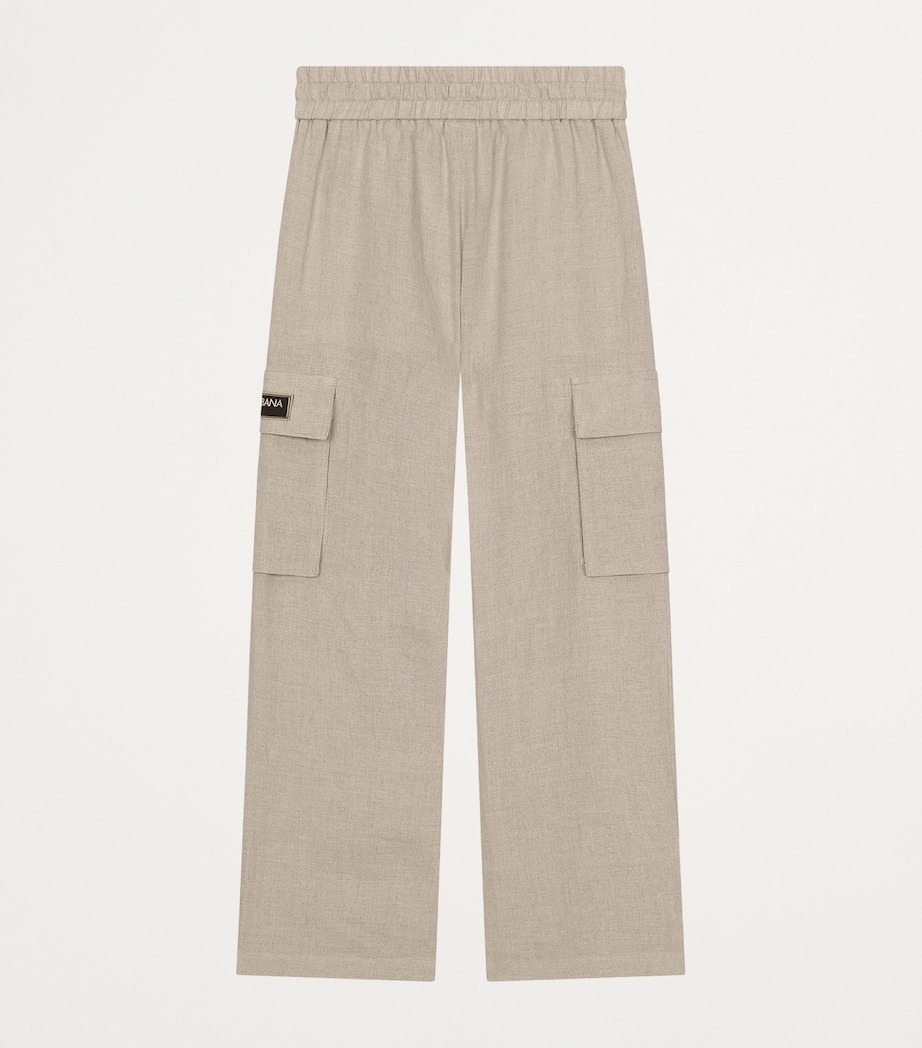 Linen Logo-Patch Trousers (8-12+ Years) M0249-CO Image 2