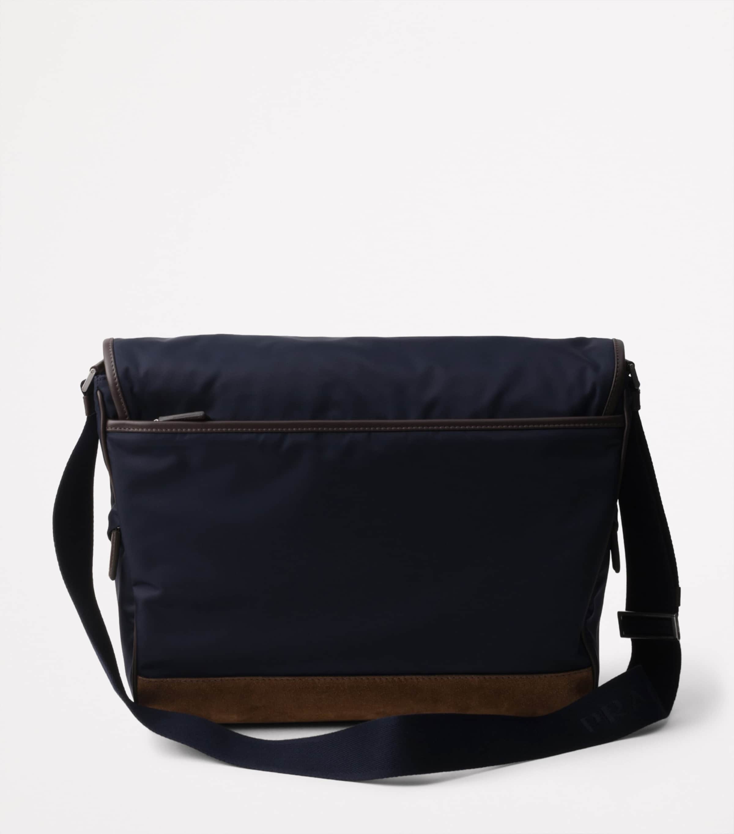 Small Re-Nylon and Leather Messenger Bag F0C1B Image 4