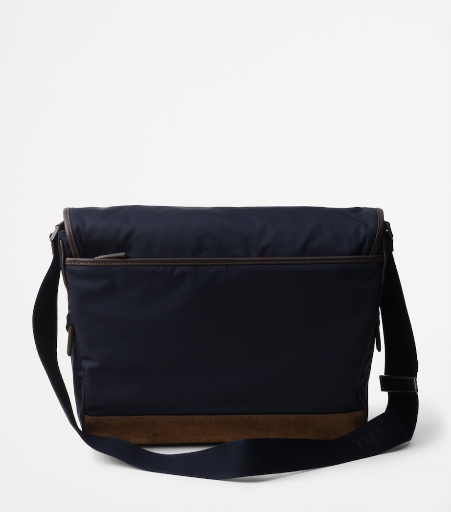 Small Re-Nylon and Leather Messenger Bag F0C1B Image 4