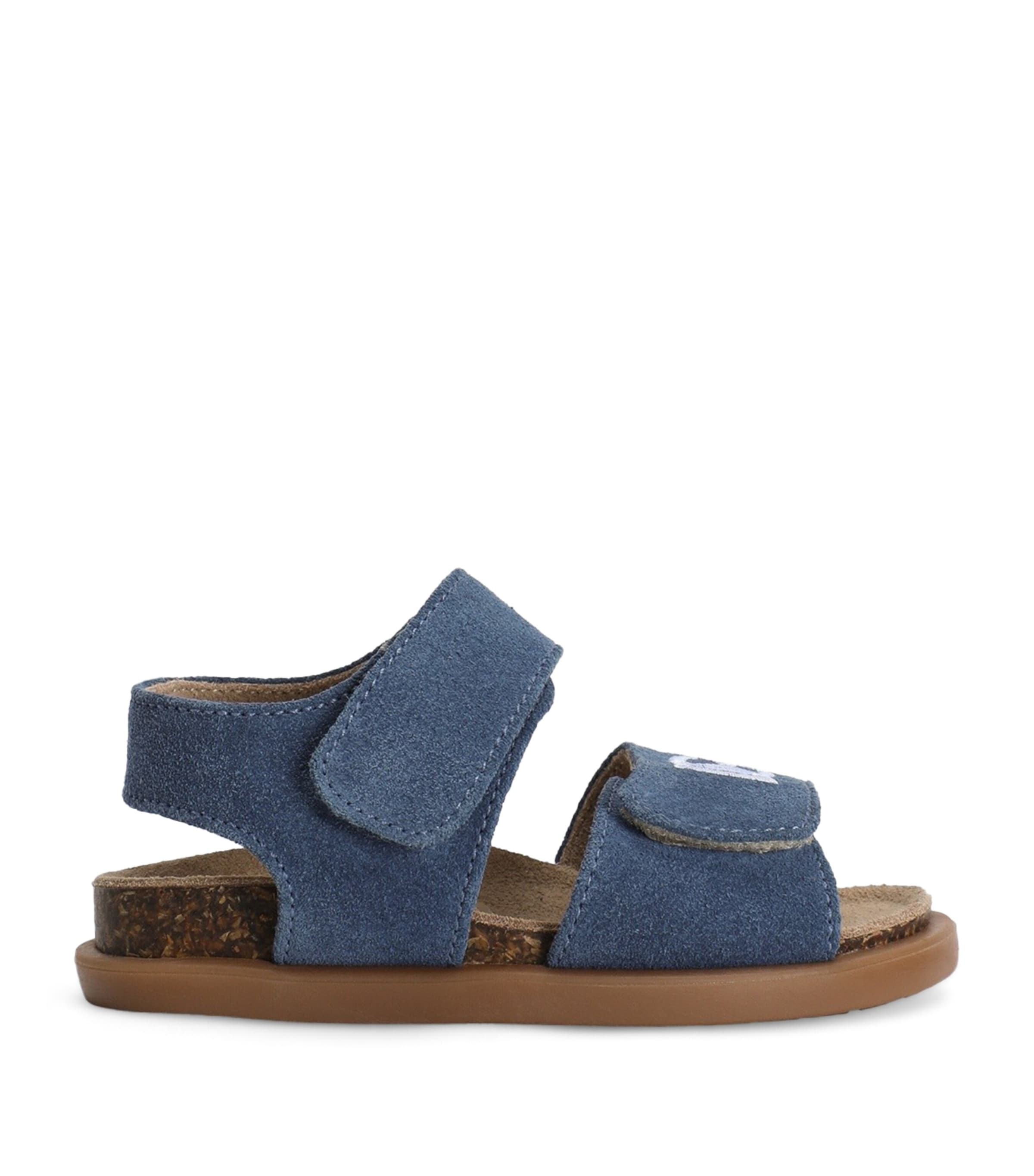 Dolce&Gabbana Kids Suede Logo Sandals White Image 1
