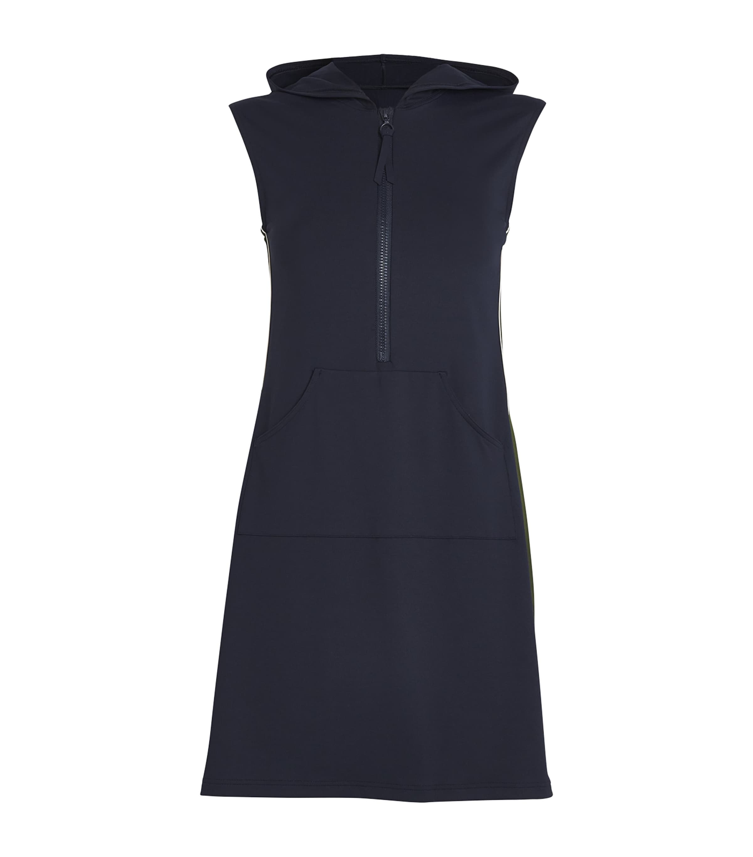 Eres Hooded Half-zip Sports Dress In Black