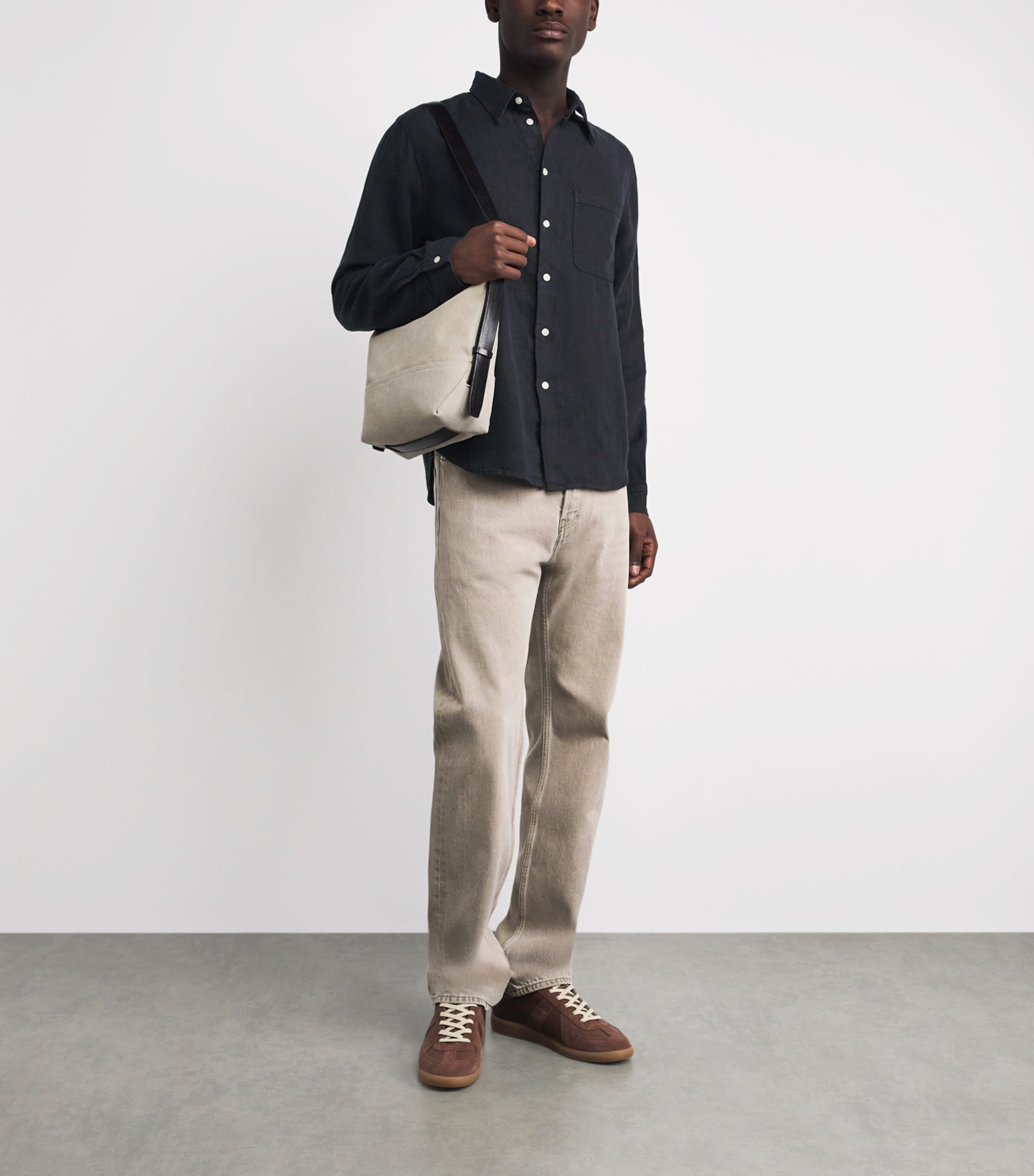 Citizens of Humanity Mens Linen Cairo Shirt Navy Image 2