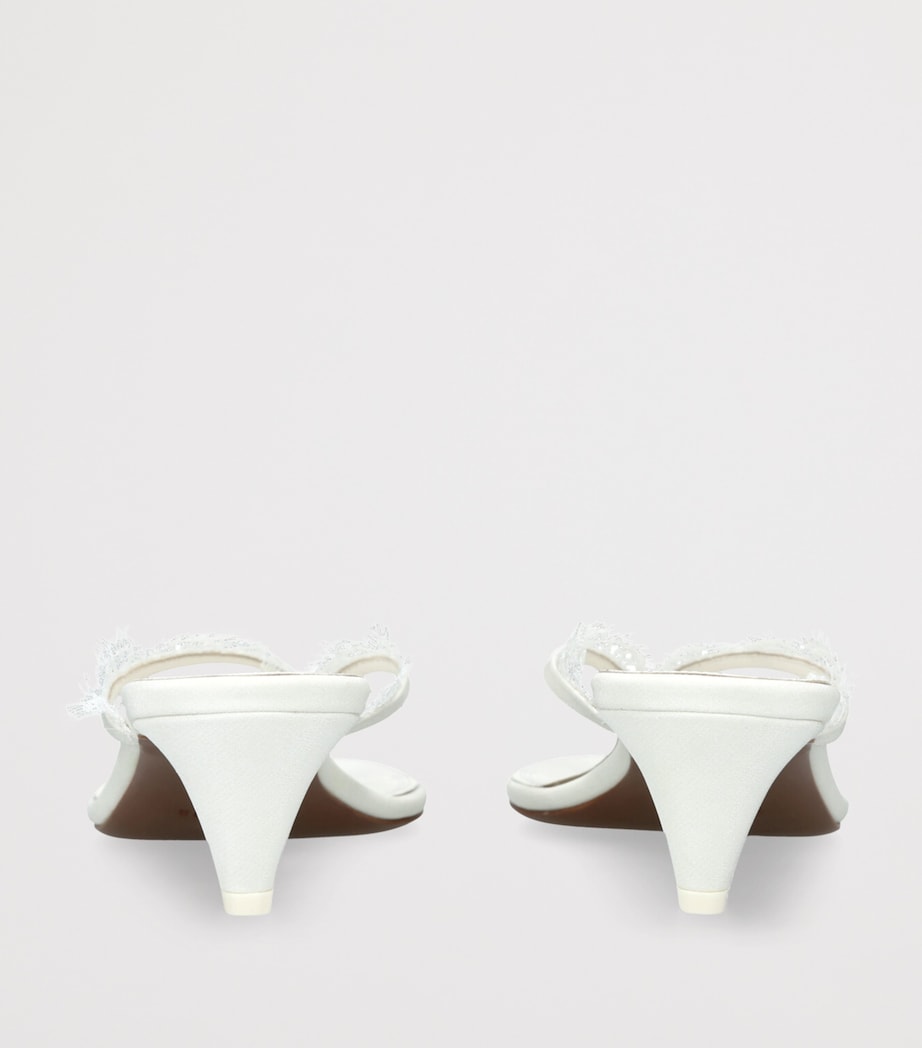 Lace-Trim Kalliope Sandals 40 CREAM Image 2