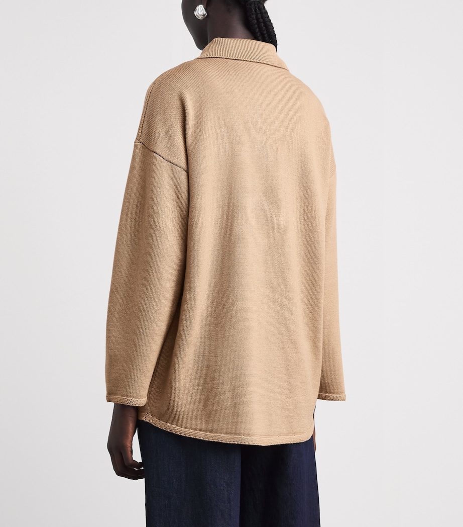 MM Womens Wool Polo Sweater Camel Image 4