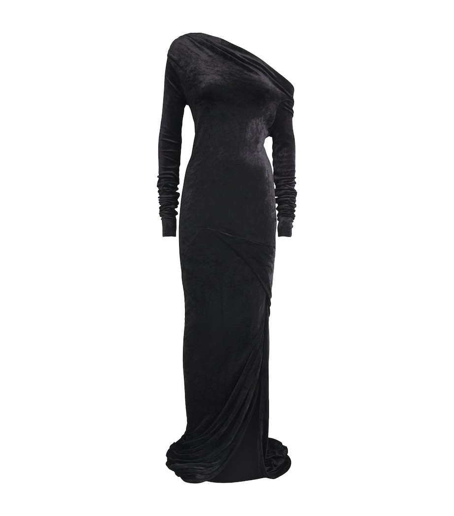 Rick Owens Womens Velvet Shailee Gown Black Image 1